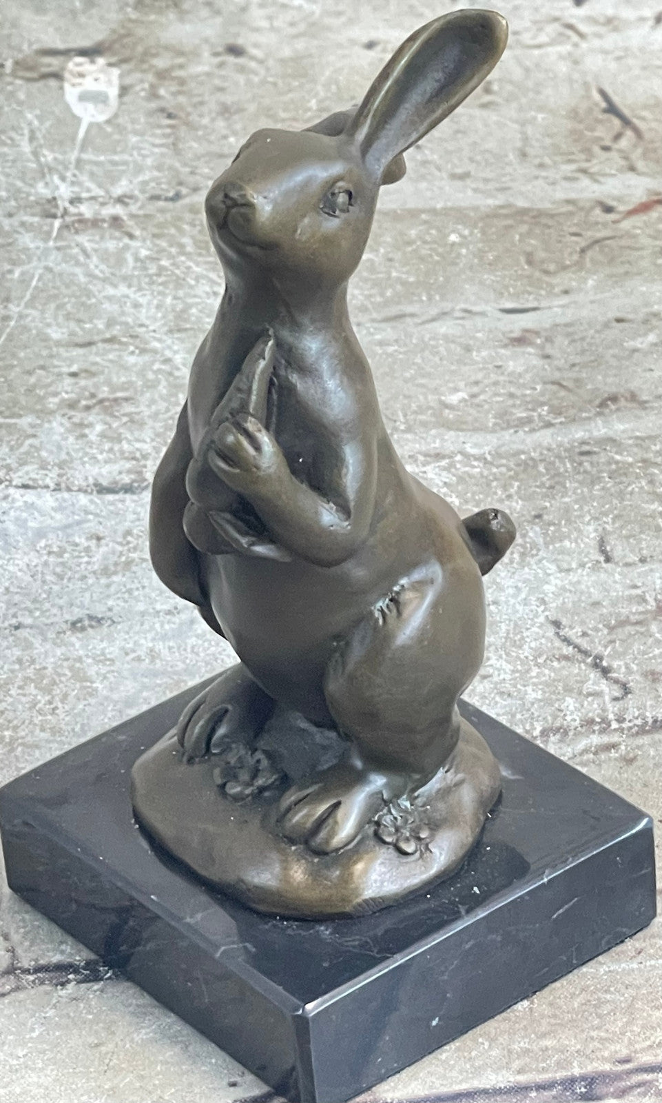 Handcrafted bronze sculpture SALE Carrot W/ Bunny European Milo`S Art Deco Decor