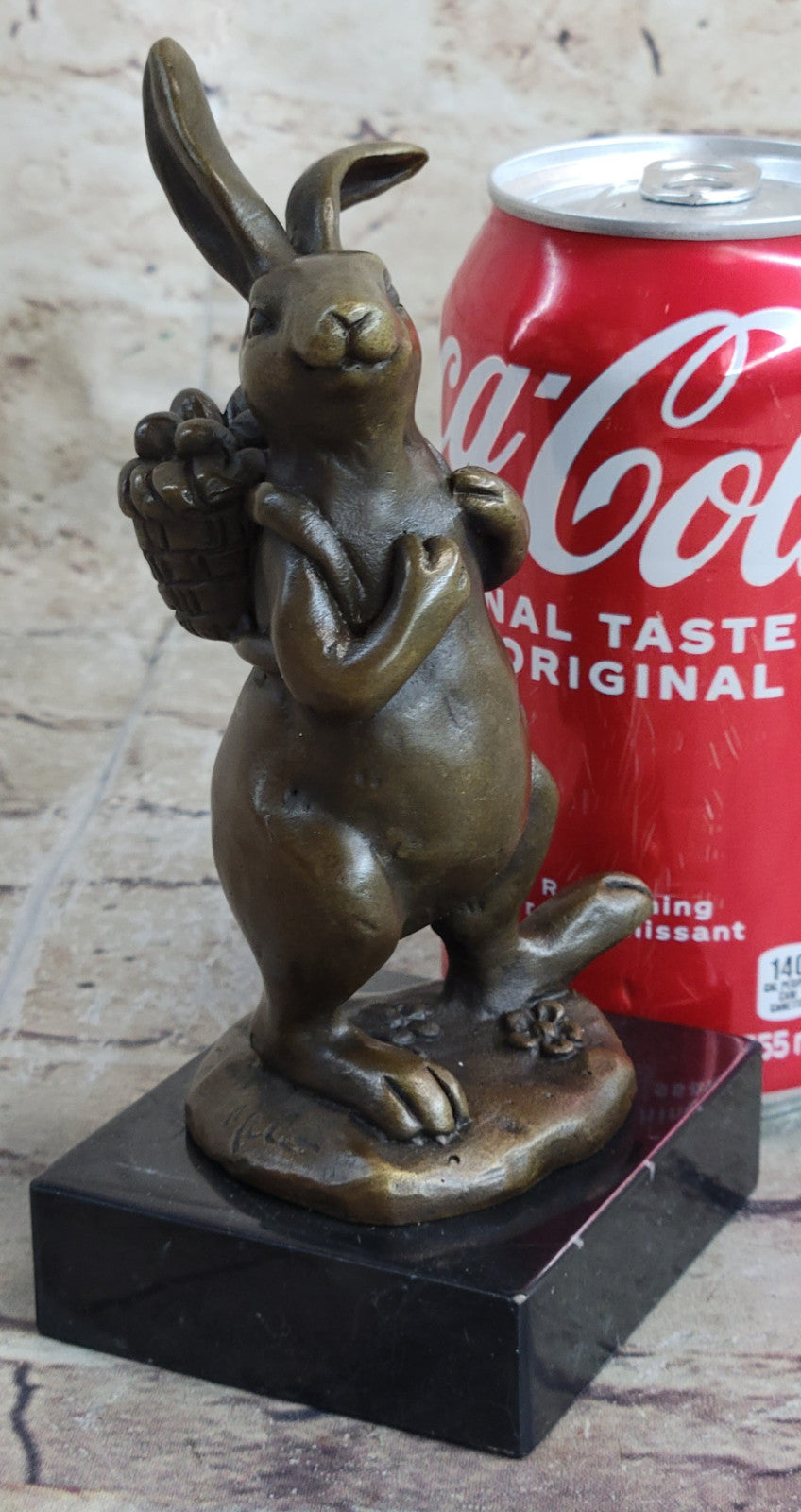 Cast Iron Bunny Rabbit Garden Statue Patio Yard Bronze Handcrafted Detailed Sale