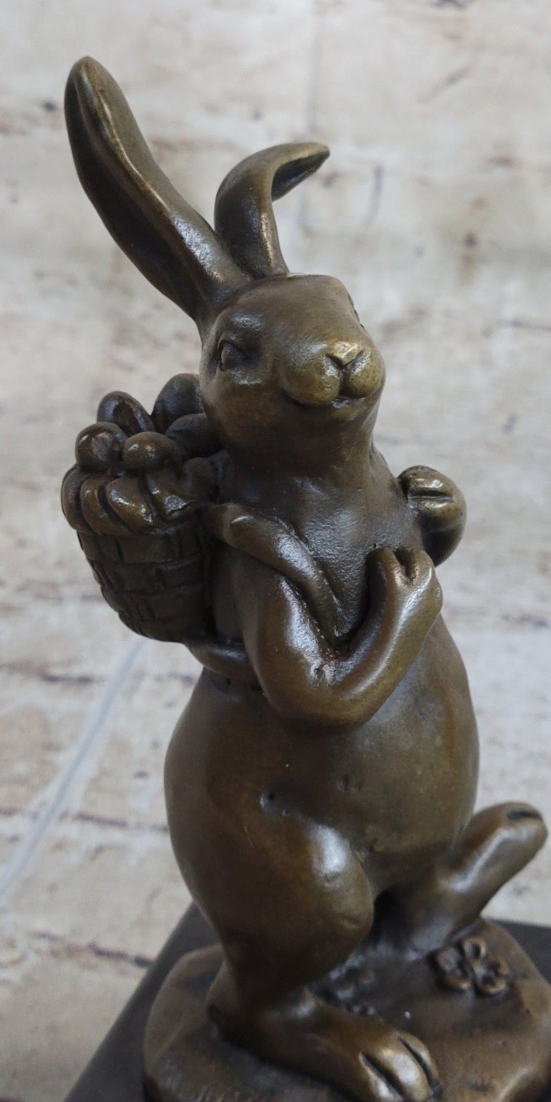 Cast Iron Bunny Rabbit Garden Statue Patio Yard Bronze Handcrafted Detailed Sale