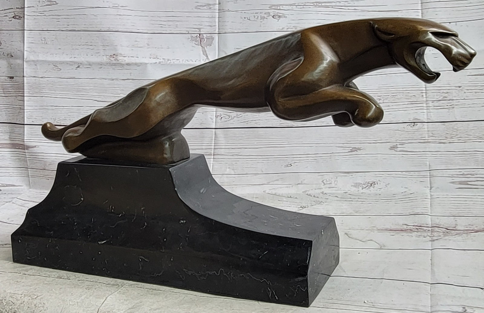 Hot Cast Bronze Statue: Handcrafted Jaguar Panther Collectible Artwork Art