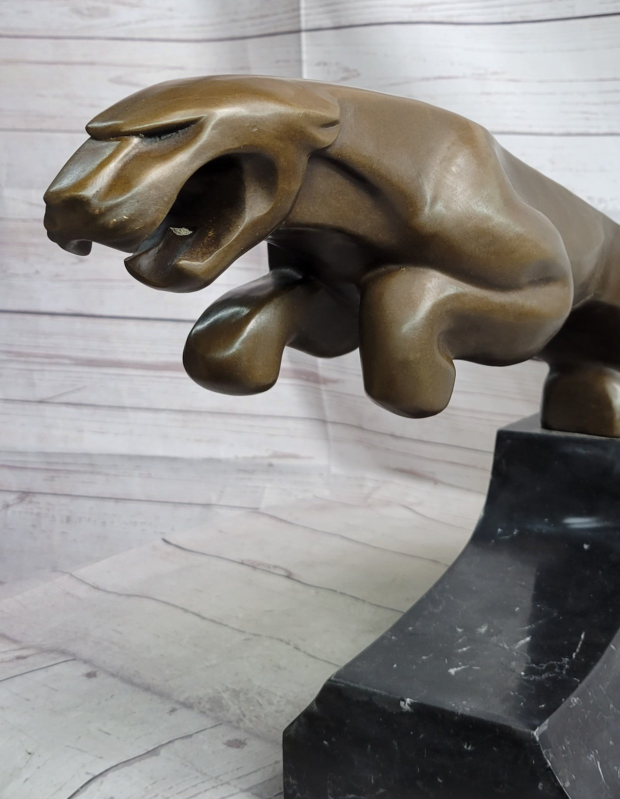 Hot Cast Bronze Statue: Handcrafted Jaguar Panther Collectible Artwork Art