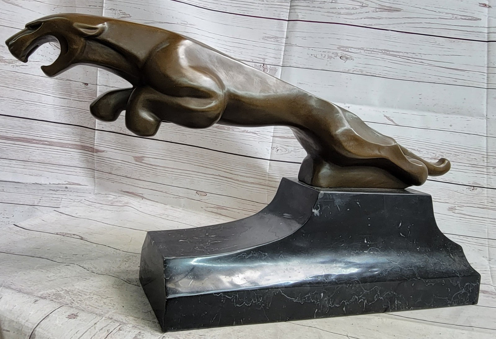 Hot Cast Bronze Statue: Handcrafted Jaguar Panther Collectible Artwork Art