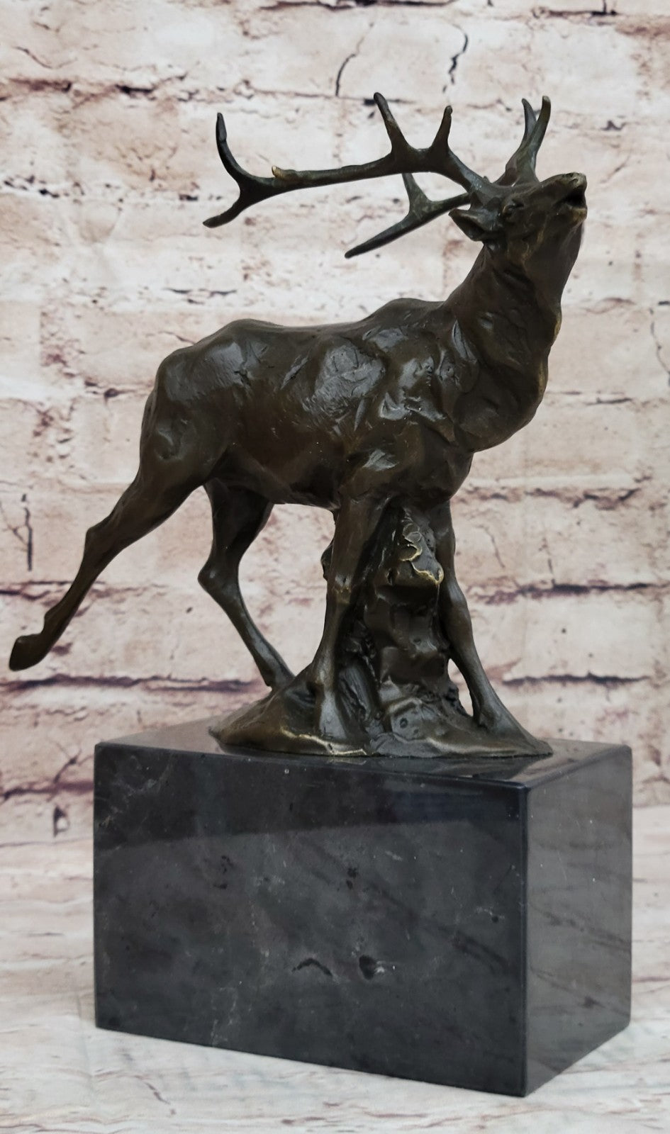 Handcrafted bronze sculpture SALE Stag Forest In Deer Male Signed Original