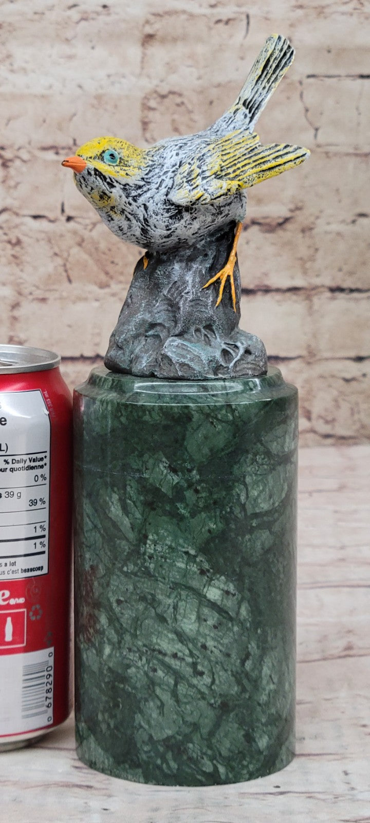 Cold Painted Bronze Sculpture Carrier Pigeon bird 9" excellent Color Art Decor