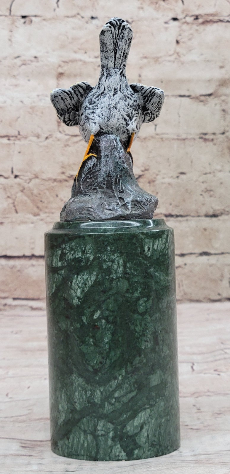 Cold Painted Bronze Sculpture Carrier Pigeon bird 9" excellent Color Art Decor