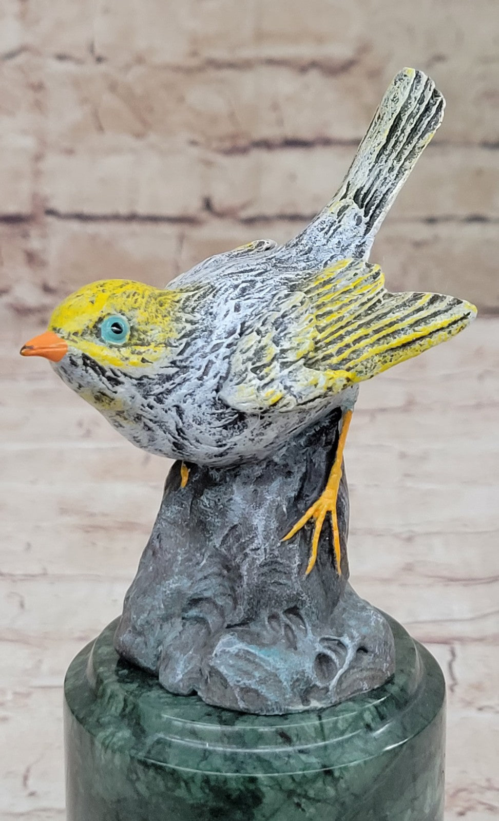 Cold Painted Bronze Sculpture Carrier Pigeon bird 9" excellent Color Art Decor