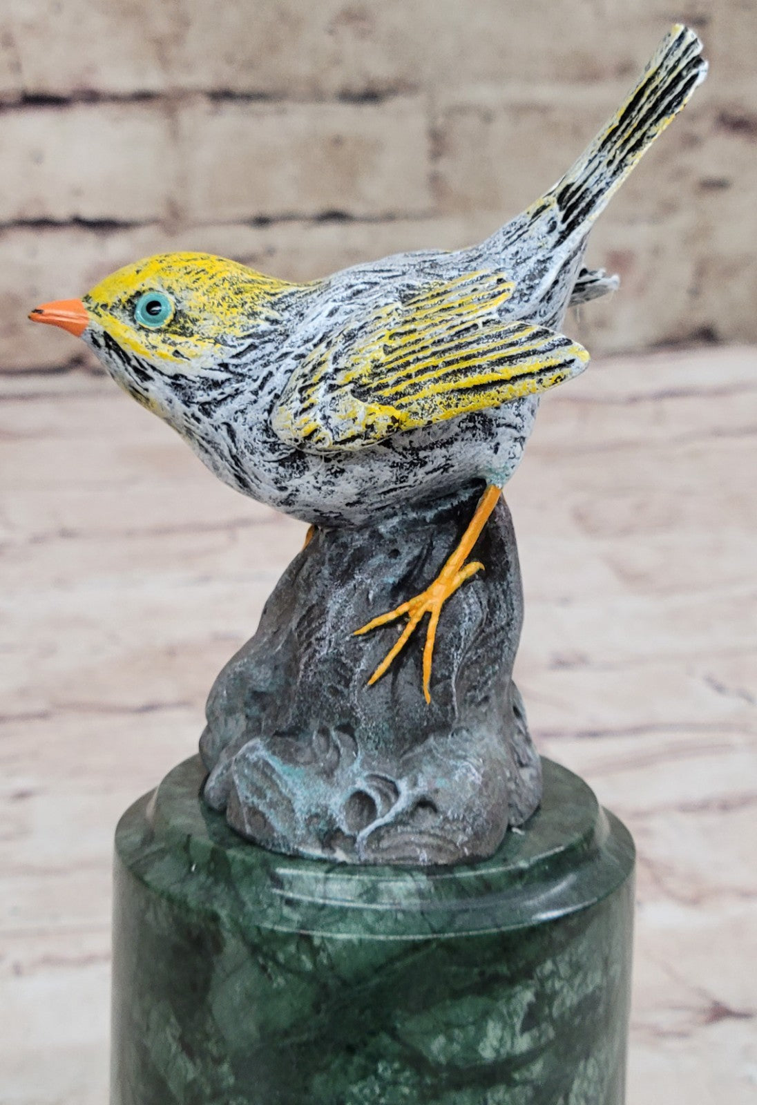 Cold Painted Bronze Sculpture Carrier Pigeon bird 9" excellent Color Art Decor