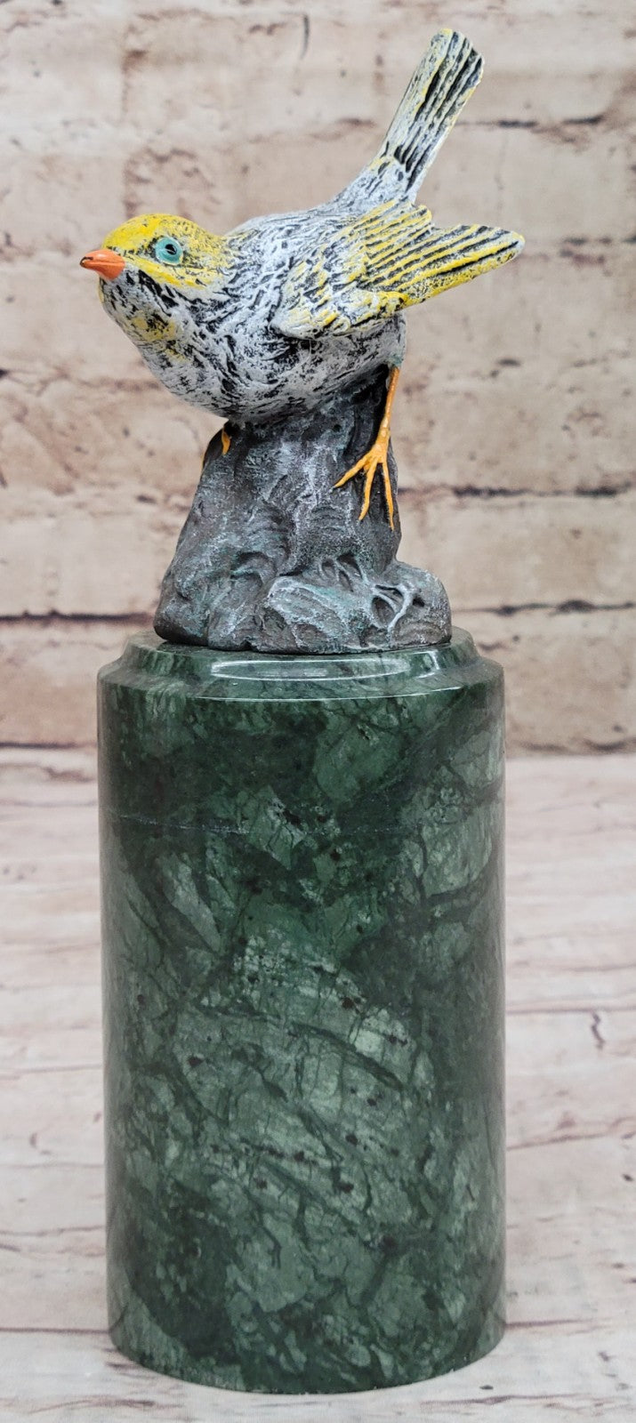 Cold Painted Bronze Sculpture Carrier Pigeon bird 9" excellent Color Art Decor