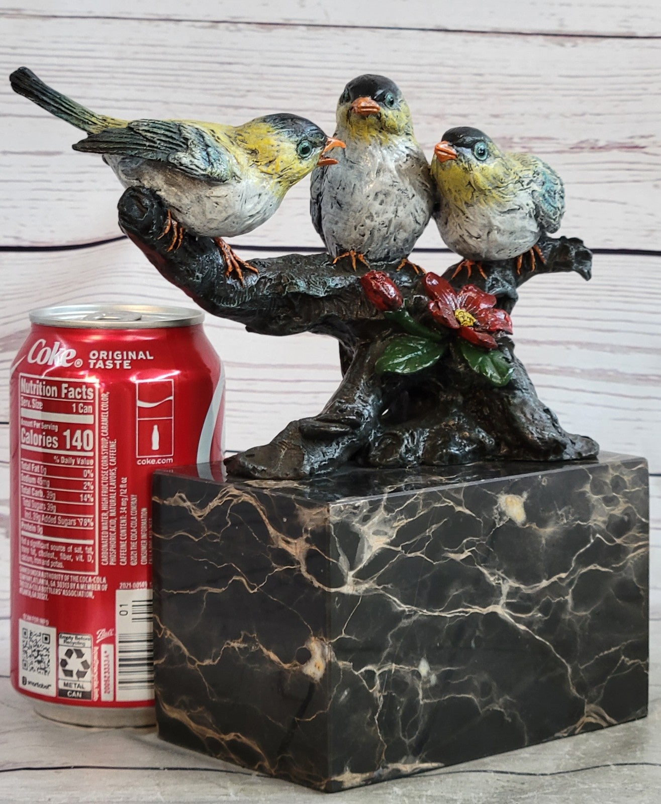 Art Deco Finch Finches Bronze Sculpture Multi Color Patina Bronze Sculpture Sale