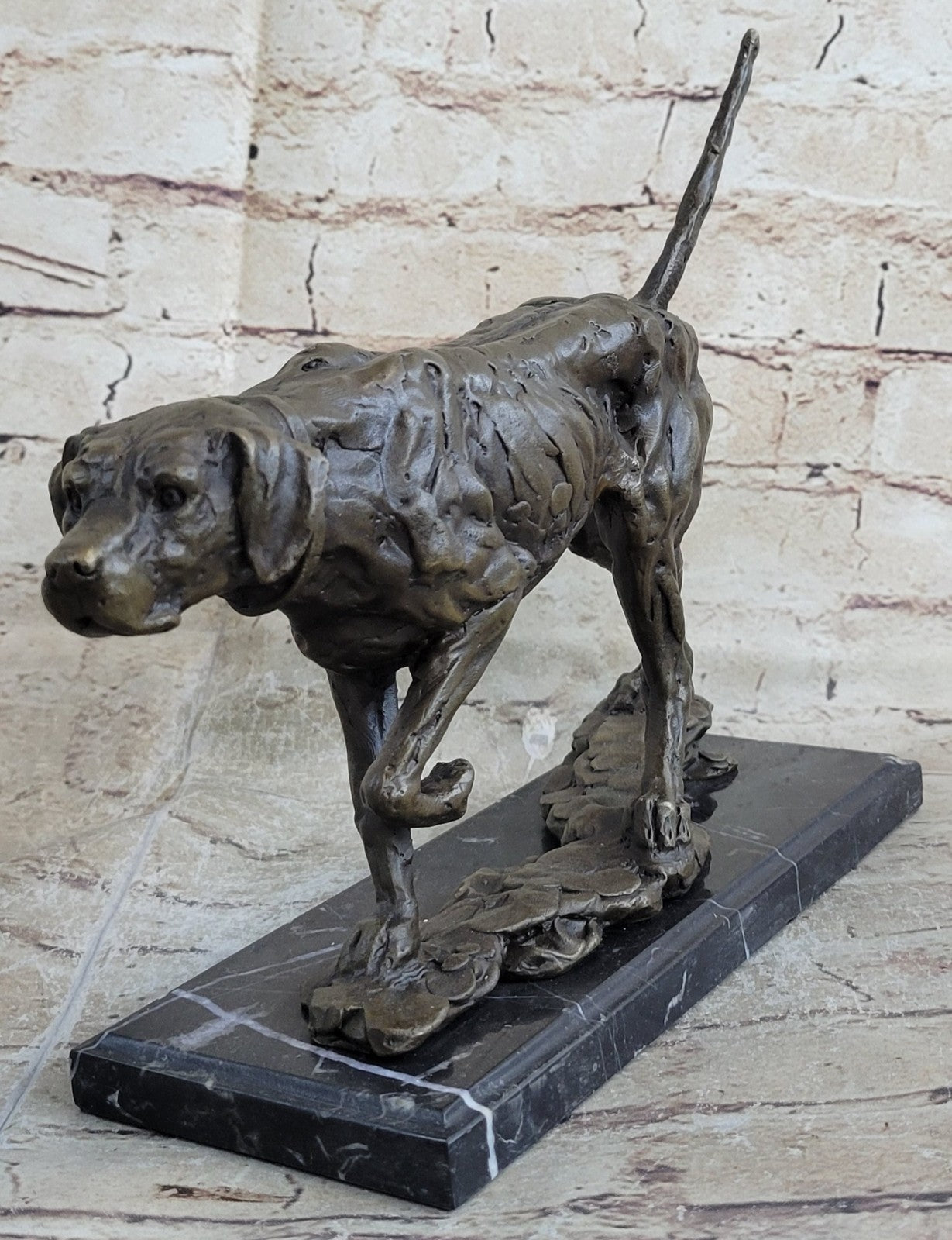 Collectible Spanish BRONZED ENGLISH FOX HOUND DOG Large Statue Sculpture - NEW
