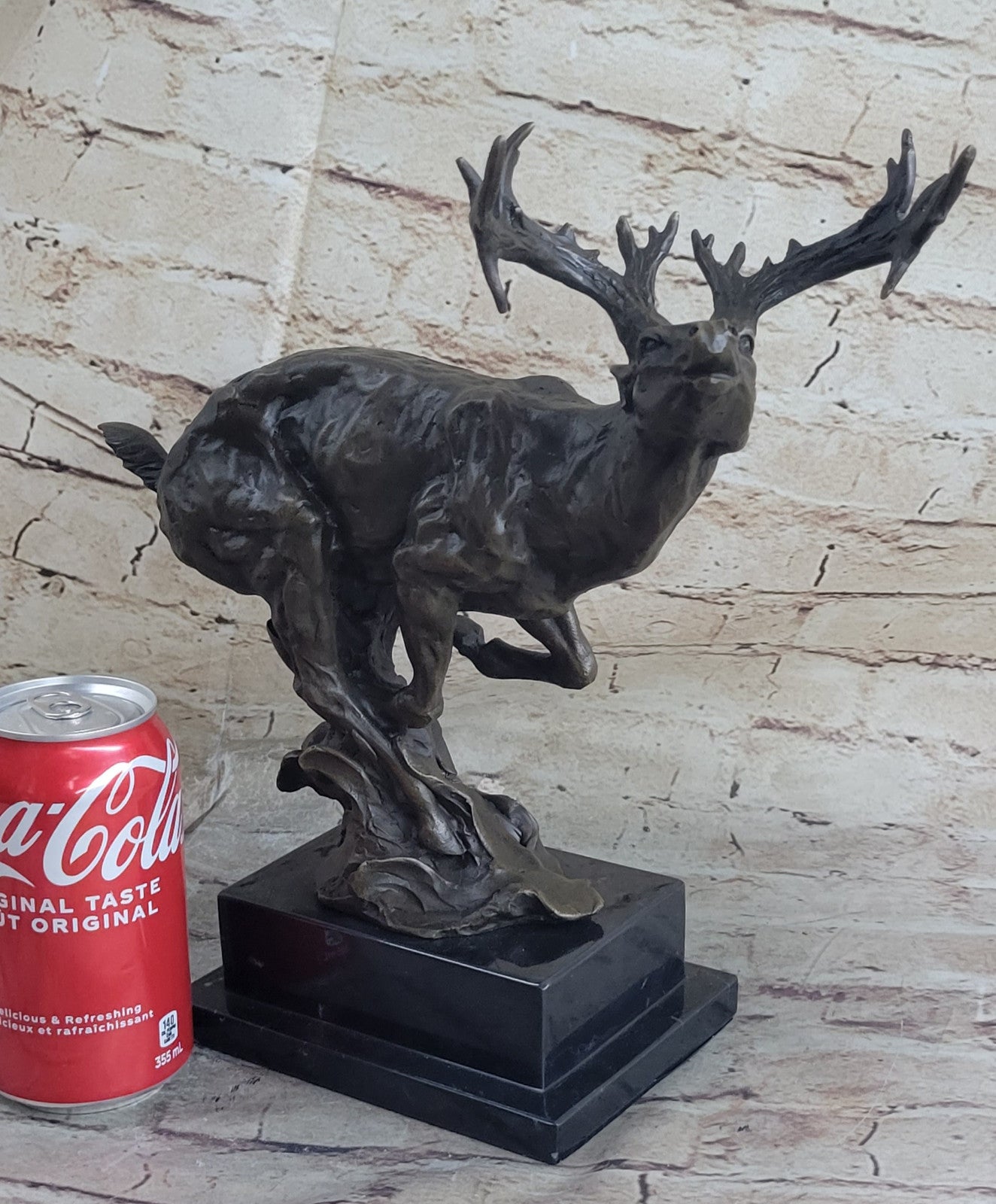 Buck Deer Elk Stag Wildlife Art Cabin Lodge Sportsman Art Bronze Marble Statue