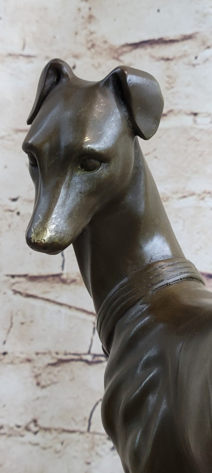 Bronze Sculpture by French Artesian Barye Animal Dog Greyhound Figurine Figure