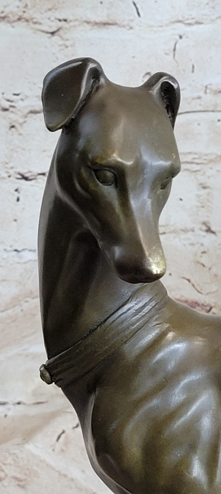 Bronze Sculpture by French Artesian Barye Animal Dog Greyhound Figurine Figure