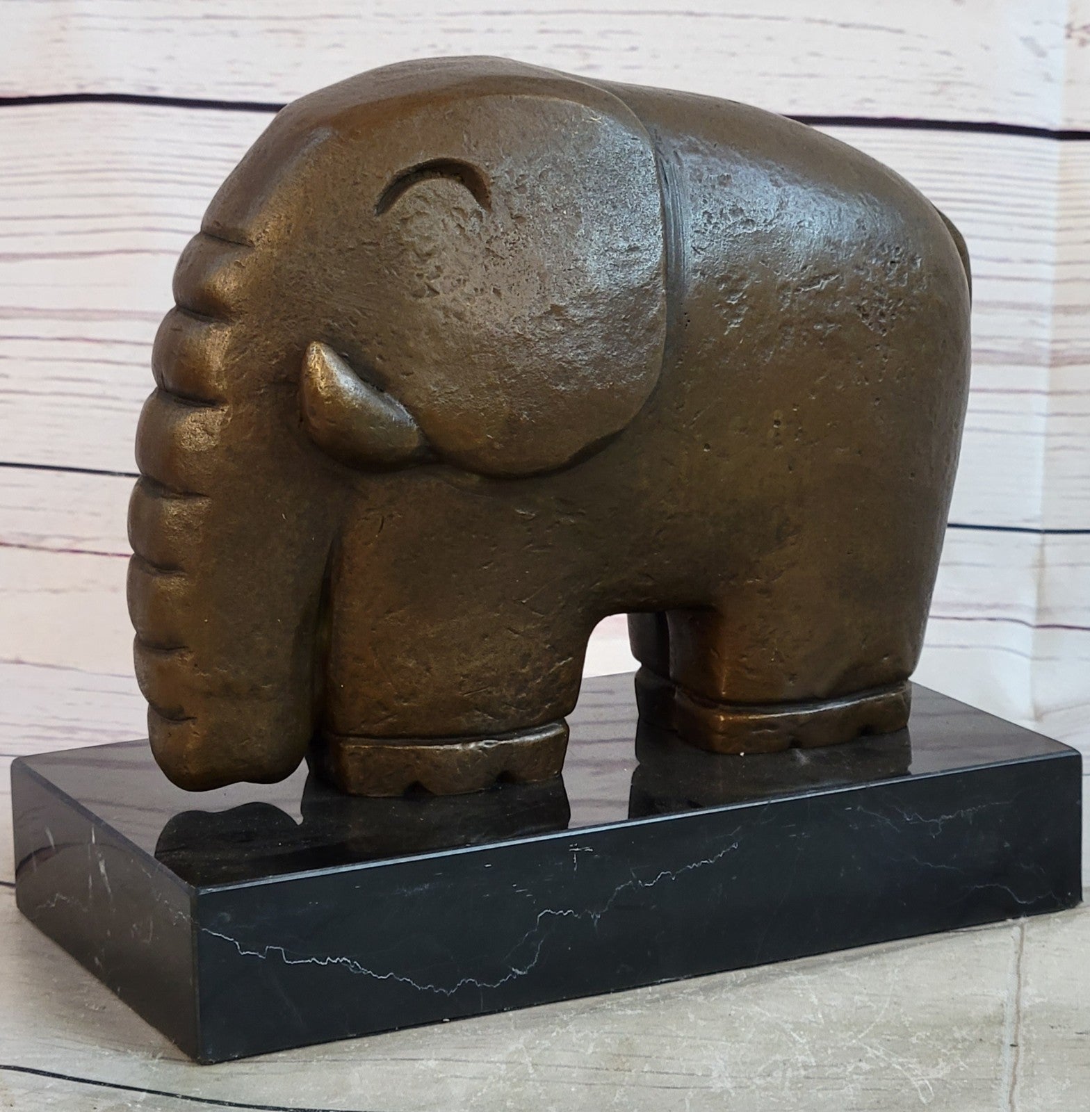 Bronze Sculpture Model Chubby Elephant by Dali Collectible Figurine Figure Gift