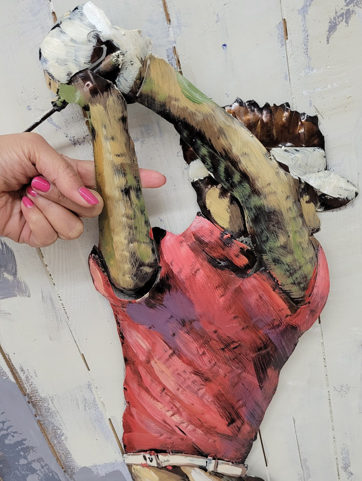 Galvanized Metal home Decor 2018 new custom oil painting reproduction 3d wall Golfer