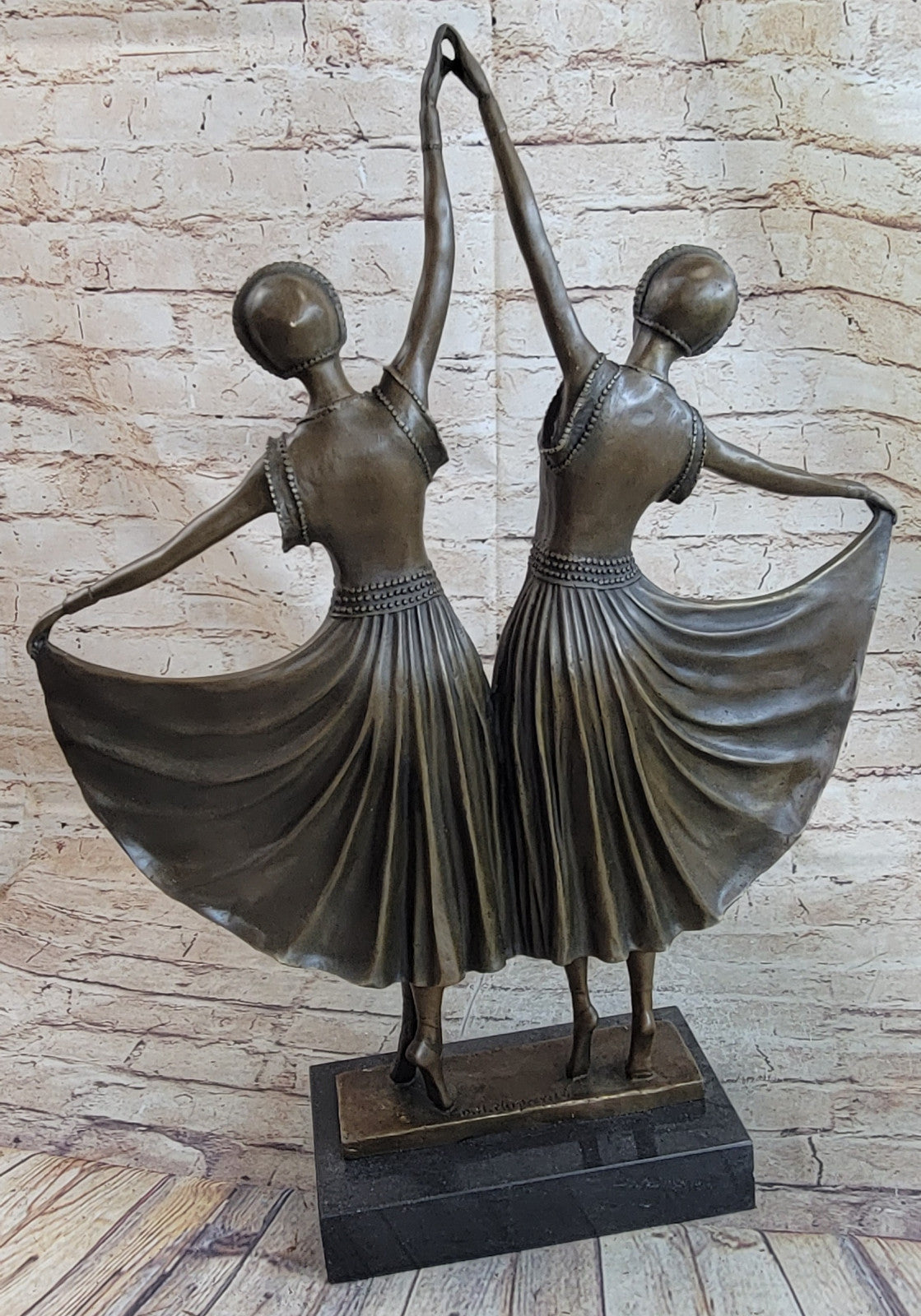 Hot Cast Bronze Statue of Twin Dancers Handcrafted Chiparus Sculpture | Art Nouveau