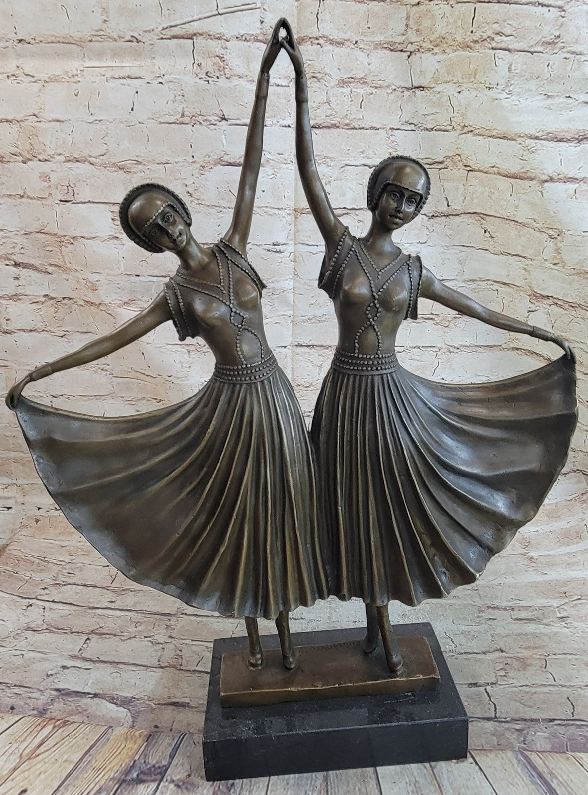 Hot Cast Bronze Statue of Twin Dancers Handcrafted Chiparus Sculpture | Art Nouveau