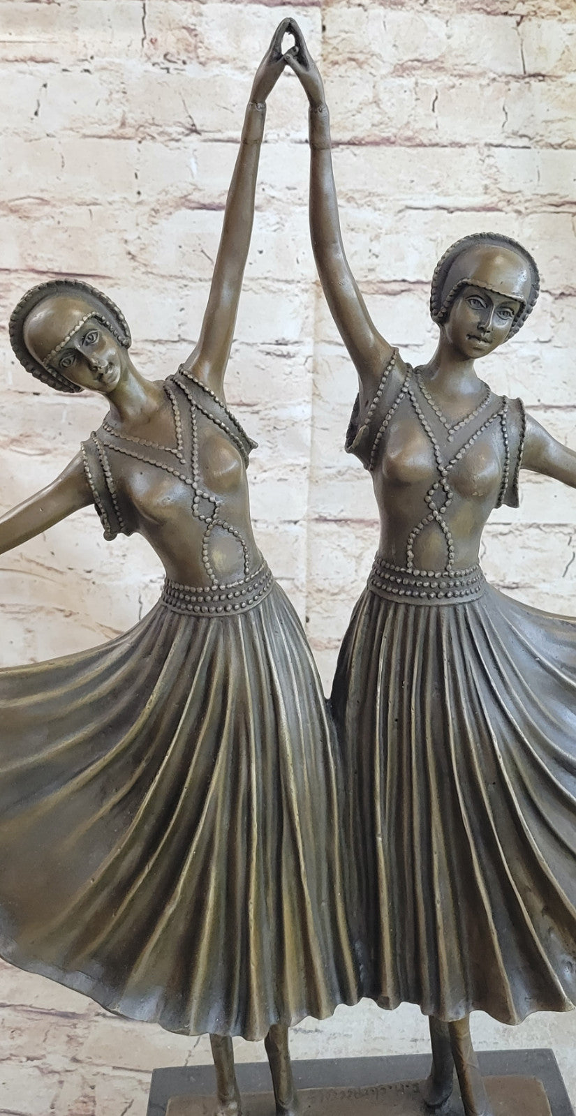 Hot Cast Bronze Statue of Twin Dancers Handcrafted Chiparus Sculpture | Art Nouveau