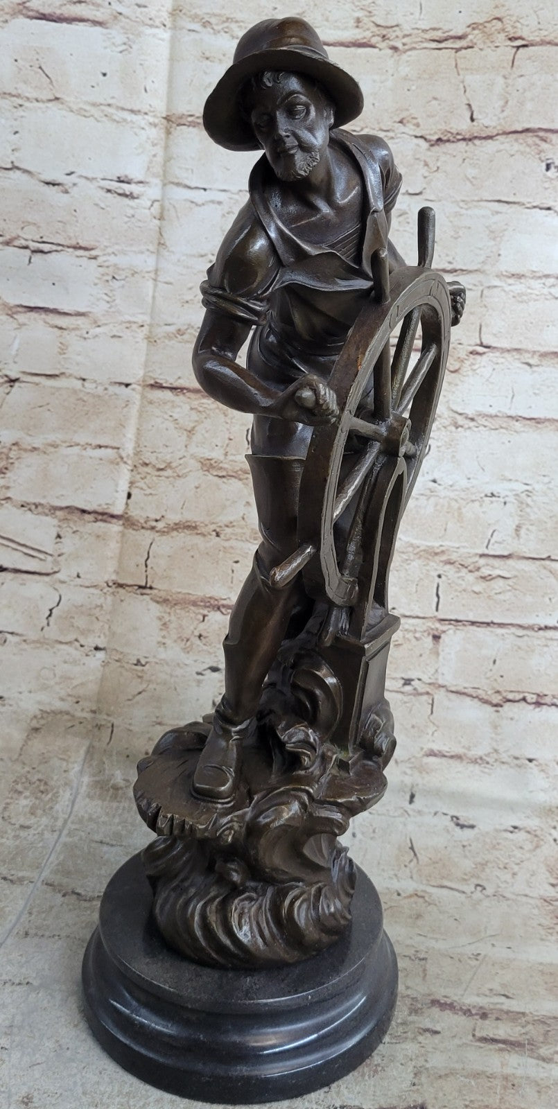 Buy Bronze Fisherman Sculpture – Vintage Sea Captain Figurine