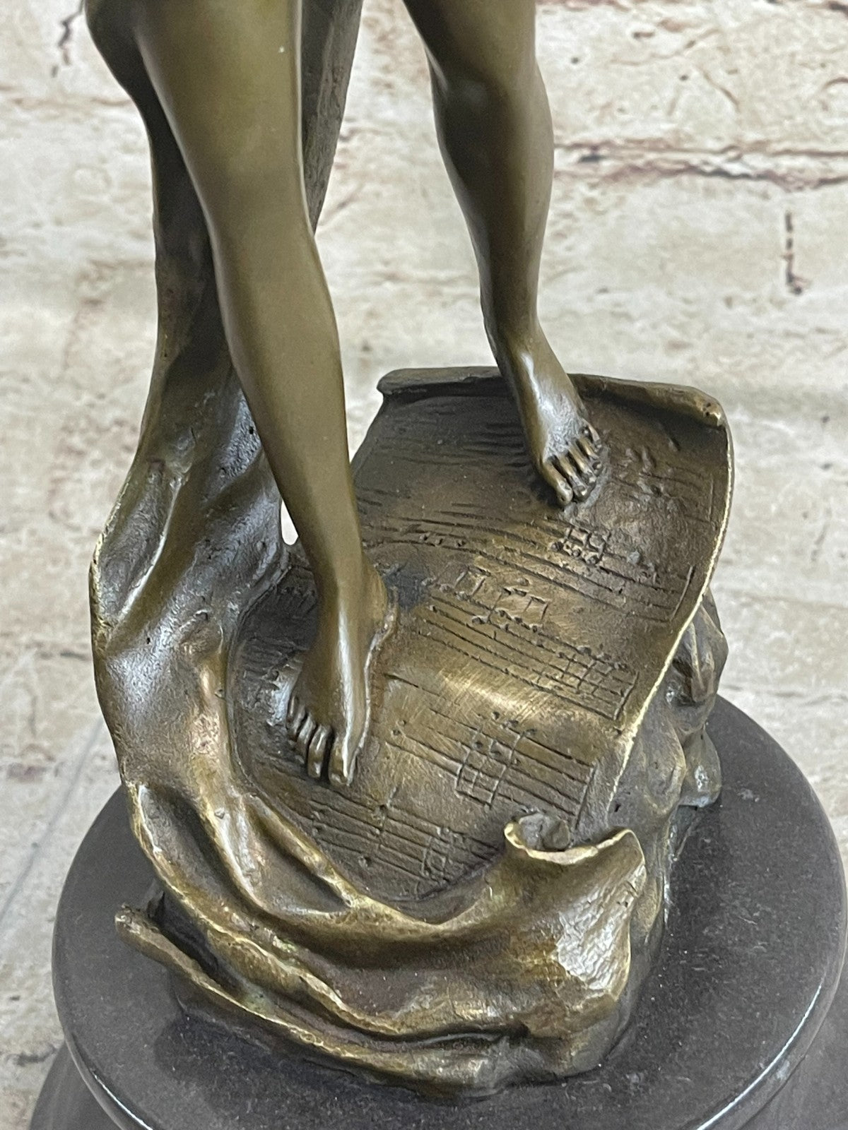 Young Girl Lady Playing Violin Music Bronze Statue Sculpture Art Noveau Figurine