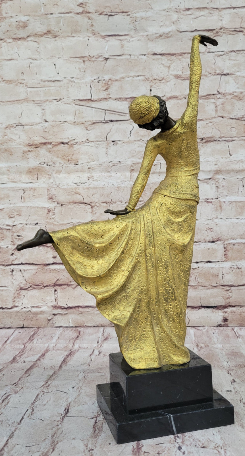 Handmade Egyptian Dancer Bronze Sculpture by Demetre Chiparus: Art Deco Statue