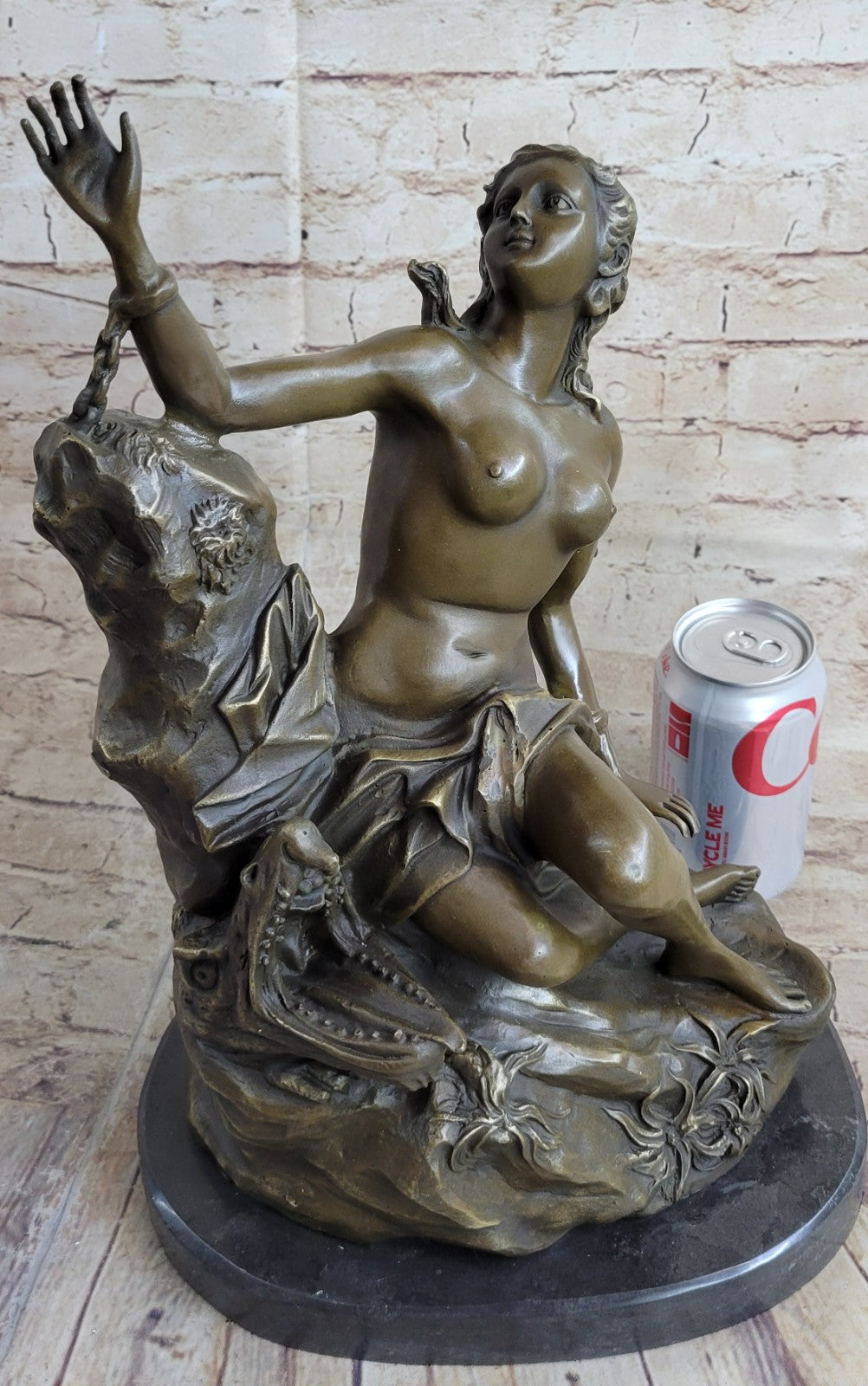 Nude Lady Nymph Handcraft Original Adam Bronze Sculpture Statue Figurine Figure