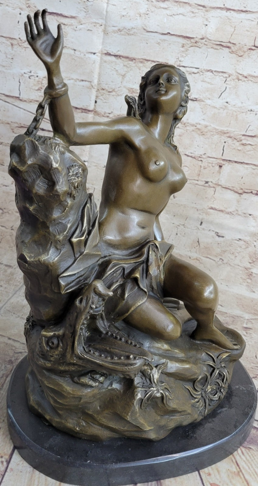 Nude Lady Nymph Handcraft Original Adam Bronze Sculpture Statue Figurine Figure