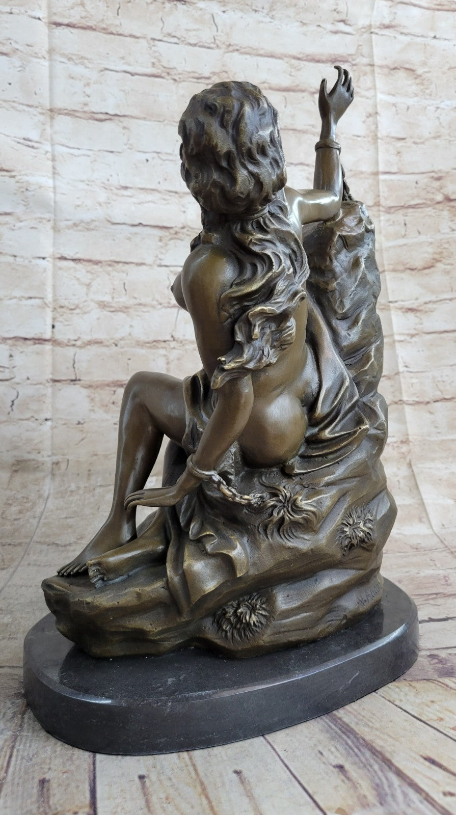 Nude Lady Nymph Handcraft Original Adam Bronze Sculpture Statue Figurine Figure