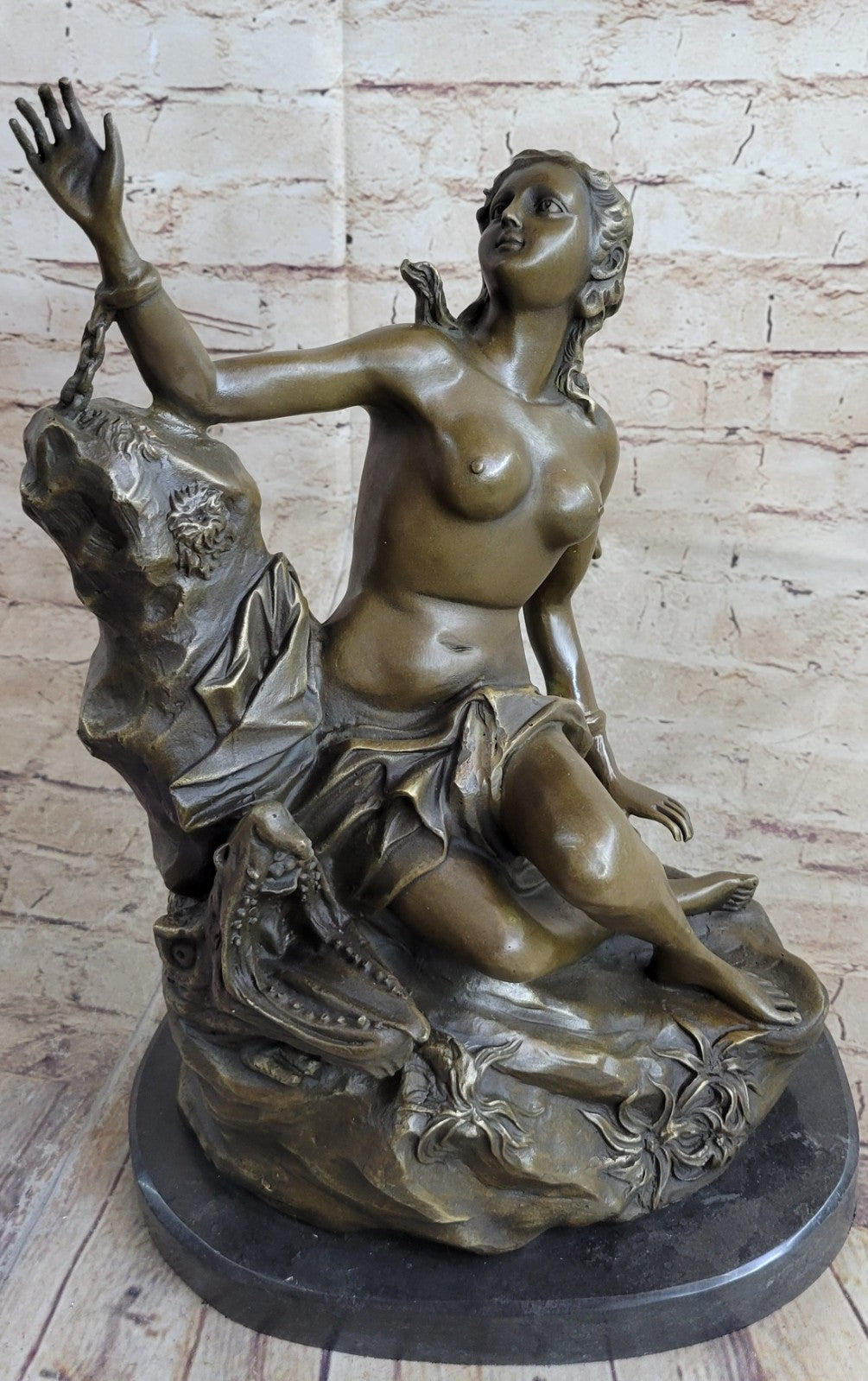 Nude Lady Nymph Handcraft Original Adam Bronze Sculpture Statue Figurine Figure