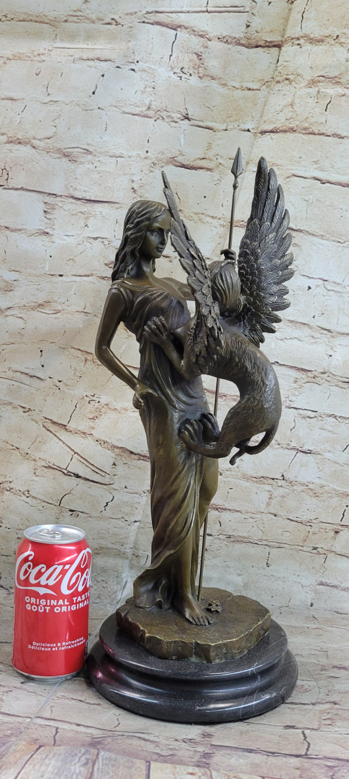 1920s Bronze Winged Griffin Art Deco Sculpture by M. Mercie – Magnificent Tabletop Home Décor for Sale