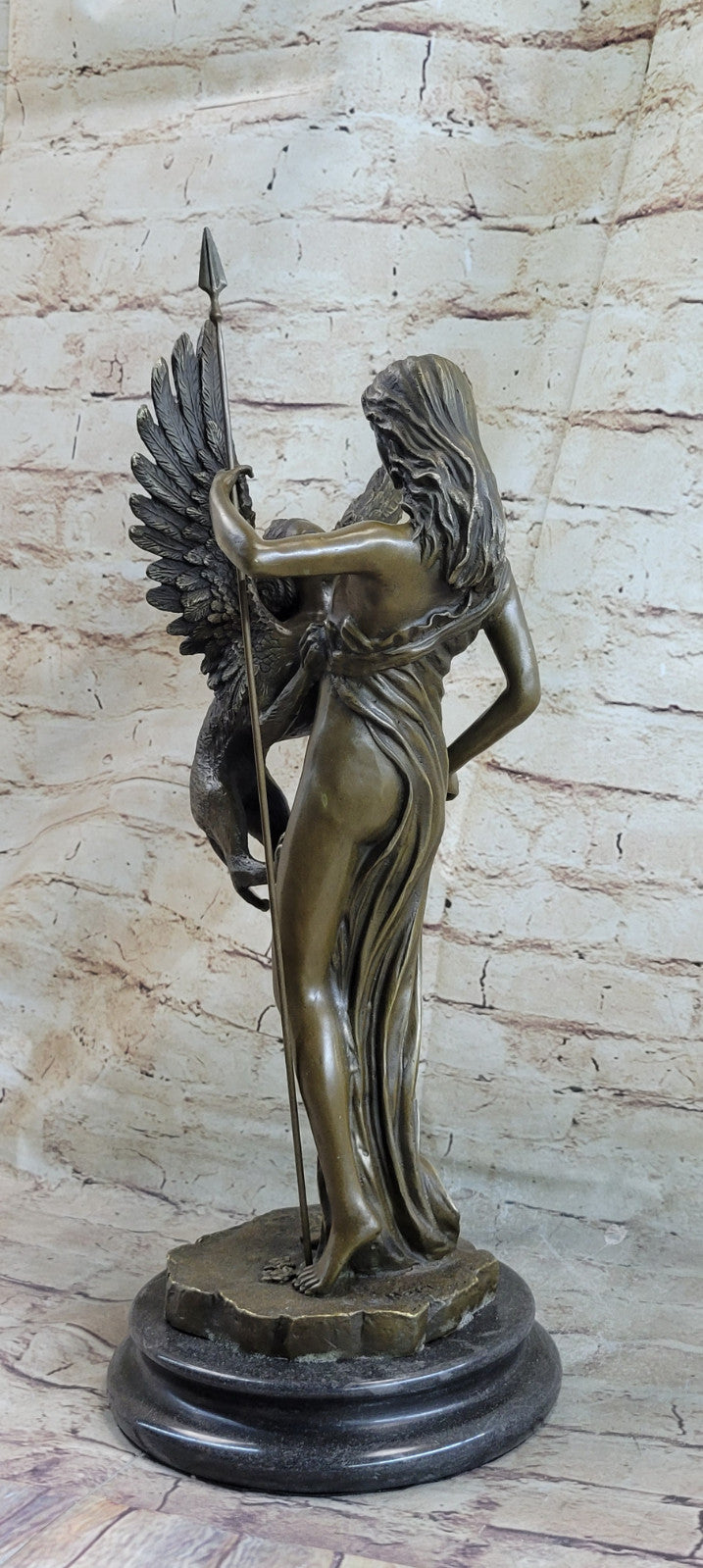1920s Bronze Winged Griffin Art Deco Sculpture by M. Mercie – Magnificent Tabletop Home Décor for Sale