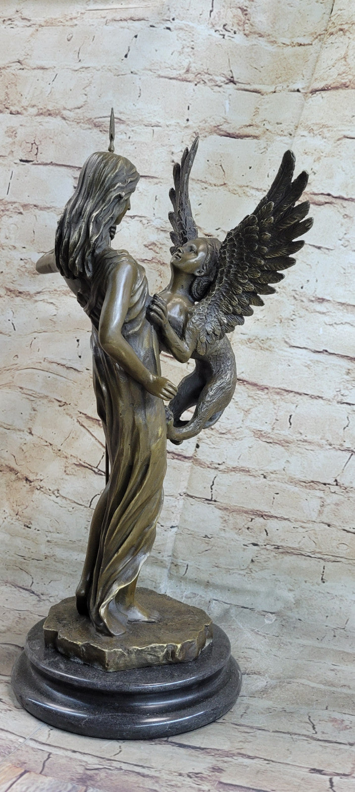 1920s Bronze Winged Griffin Art Deco Sculpture by M. Mercie – Magnificent Tabletop Home Décor for Sale