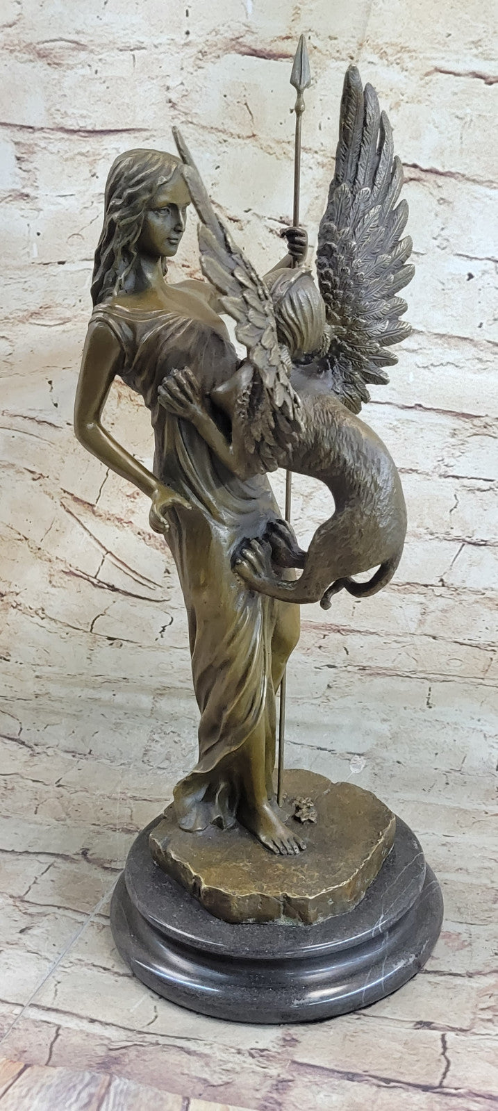 1920s Bronze Large Winged Griffin Art-Deco Home Decor Table Top- Magnificent!