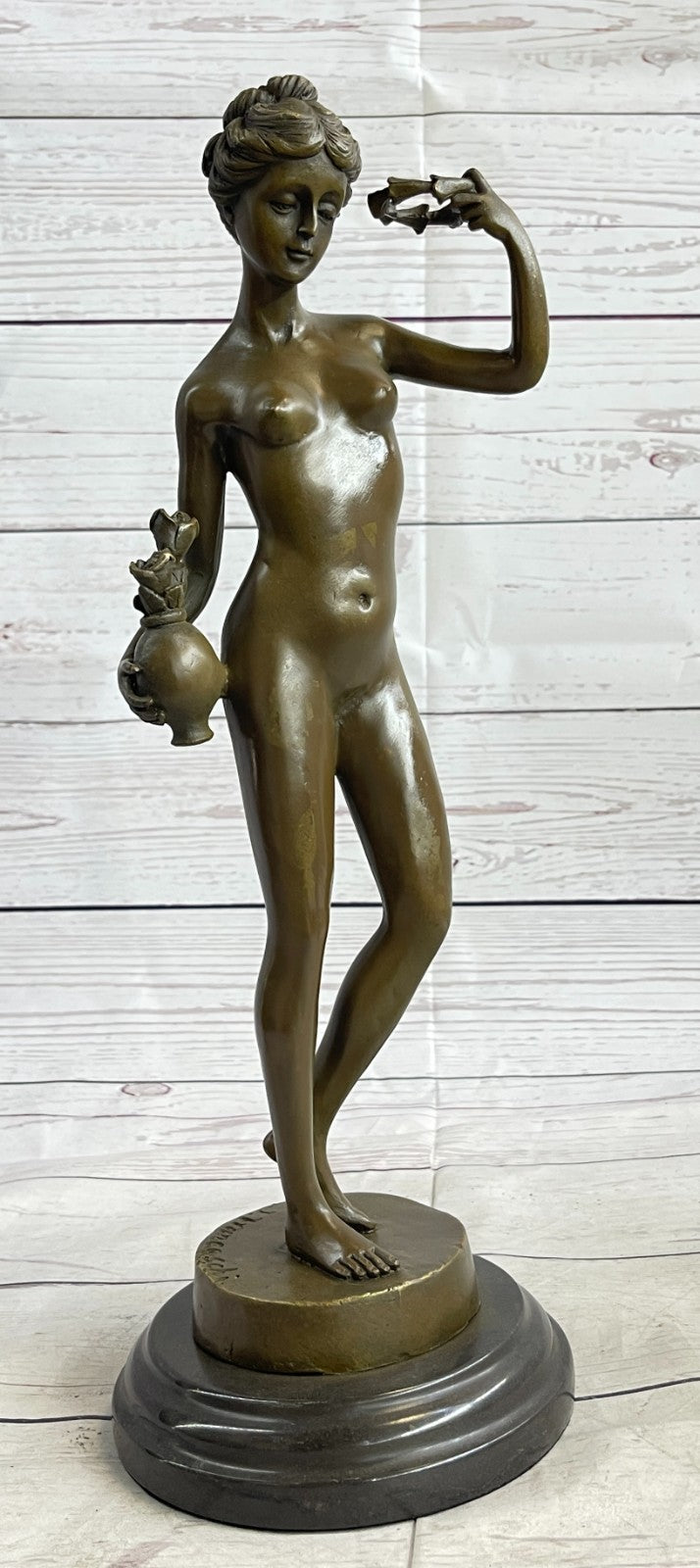 ART DECO NUDE DANCER BY FRANCESCHI BRONZE SCULPTURE HOME DECORATION FIGURINE