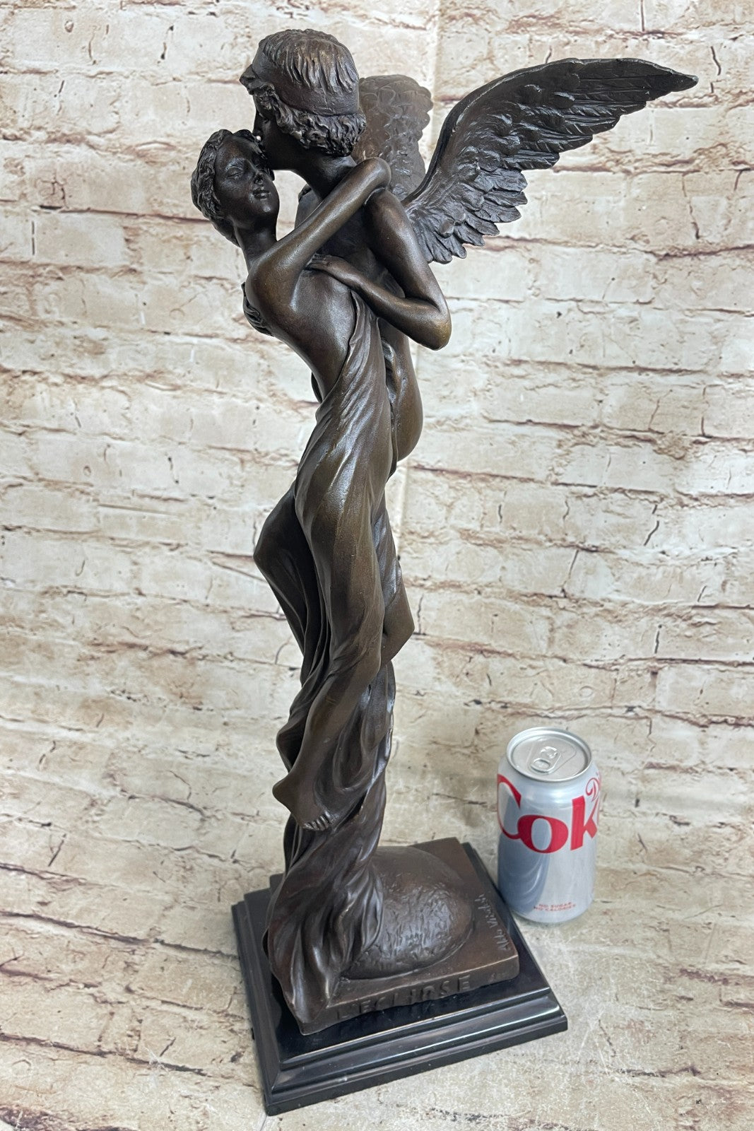 WEDDING GIFT Lovers Cupid Psyche Eros Aphrodite Venus Bronze Marble Statue Gift