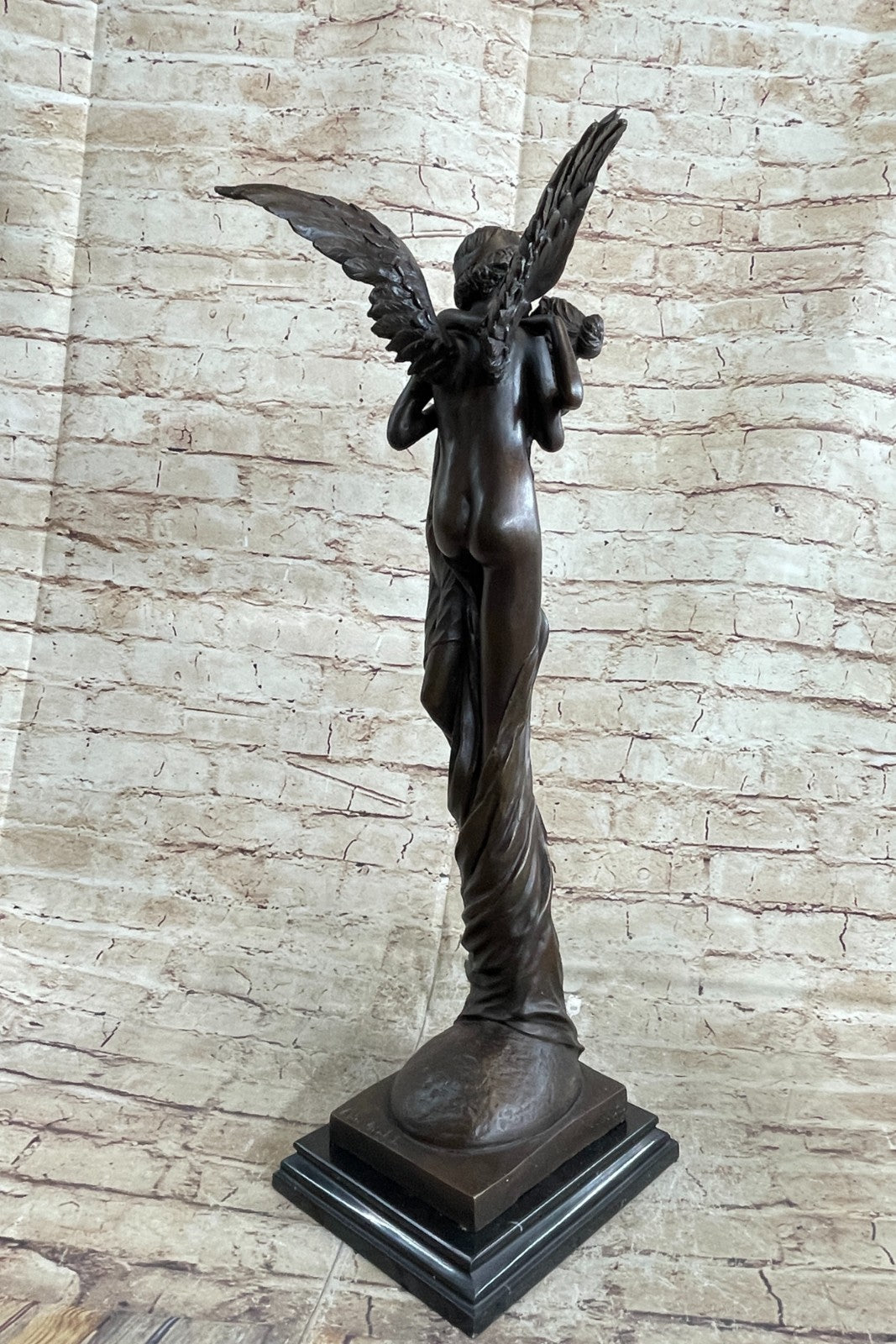 WEDDING GIFT Lovers Cupid Psyche Eros Aphrodite Venus Bronze Marble Statue Gift