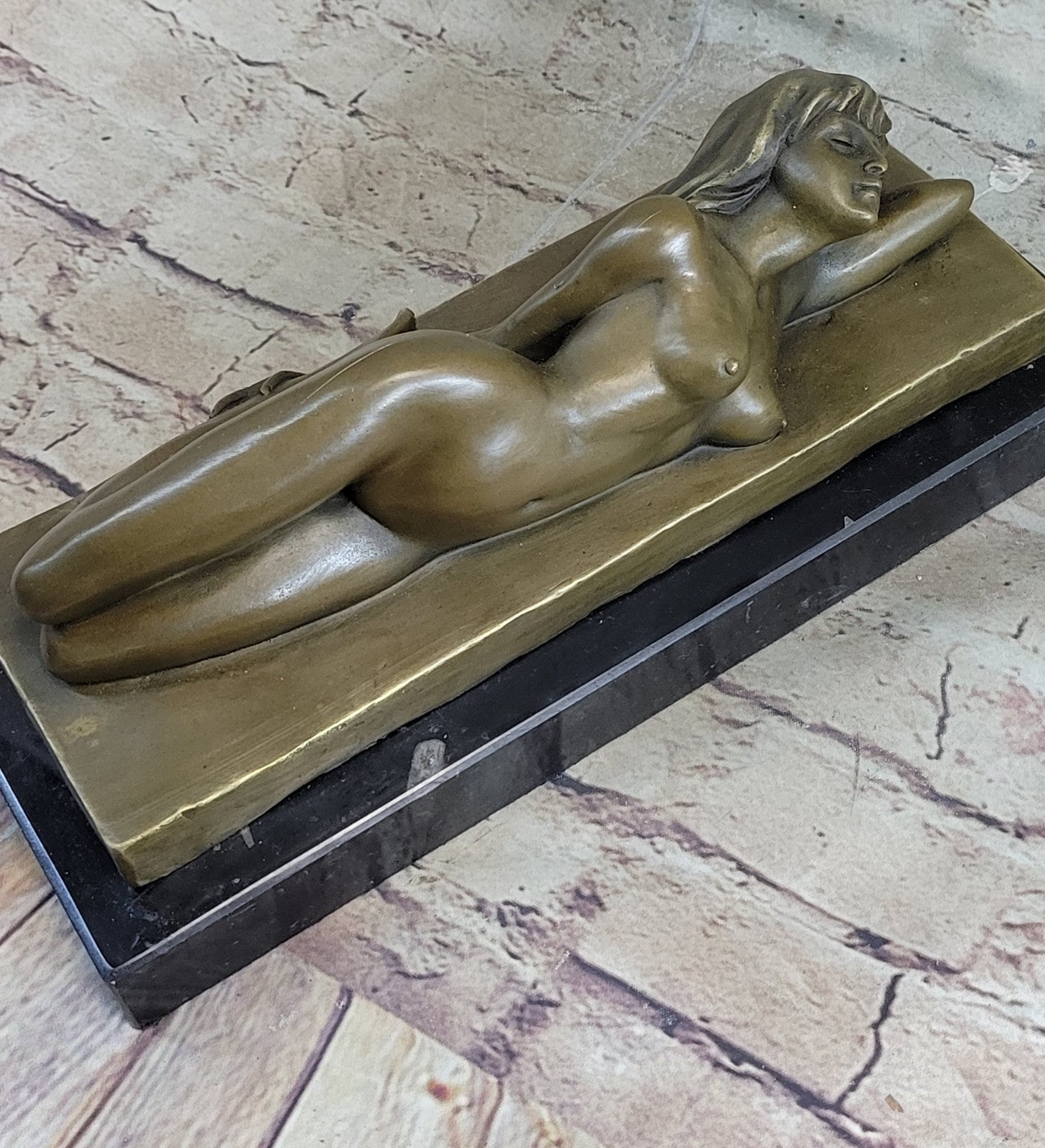 Bronze Metal Statue Marble Nude Naked Female Art Nouveau Famous Sculpture