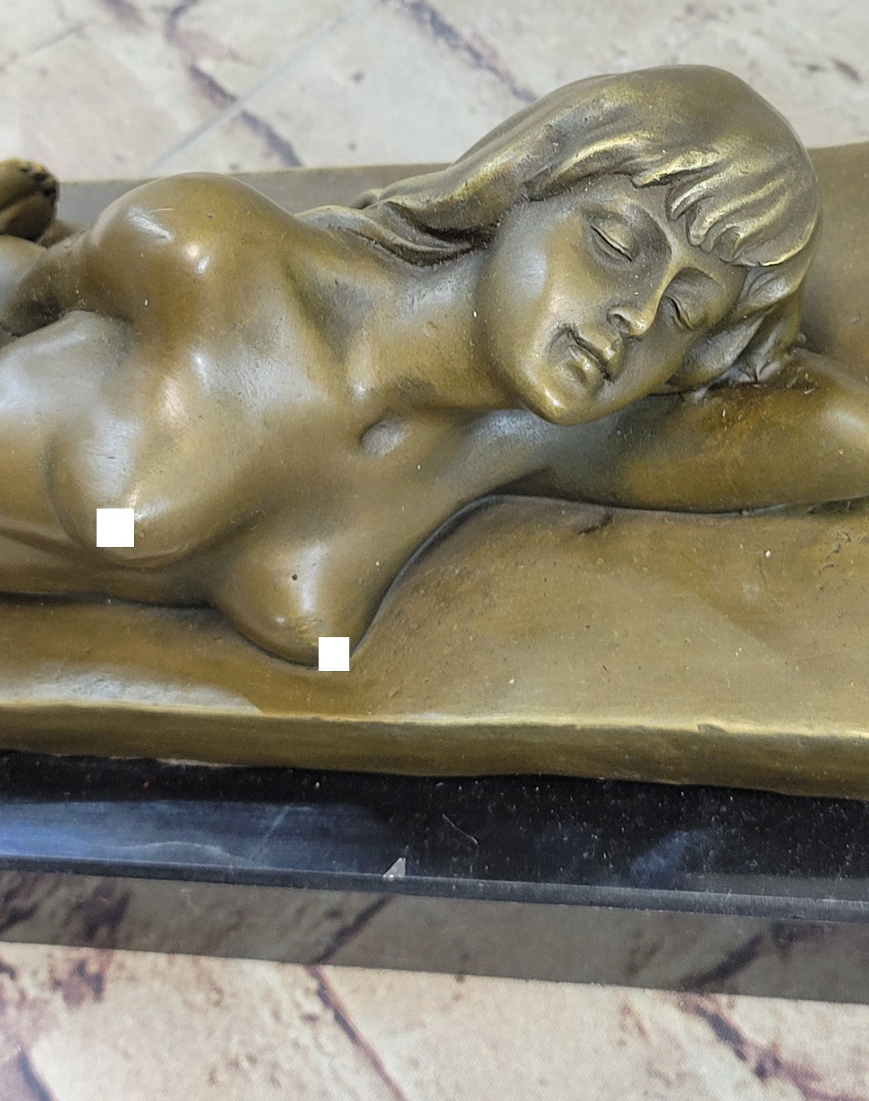 Bronze Metal Statue Marble Nude Naked Female Art Nouveau Famous Sculpture