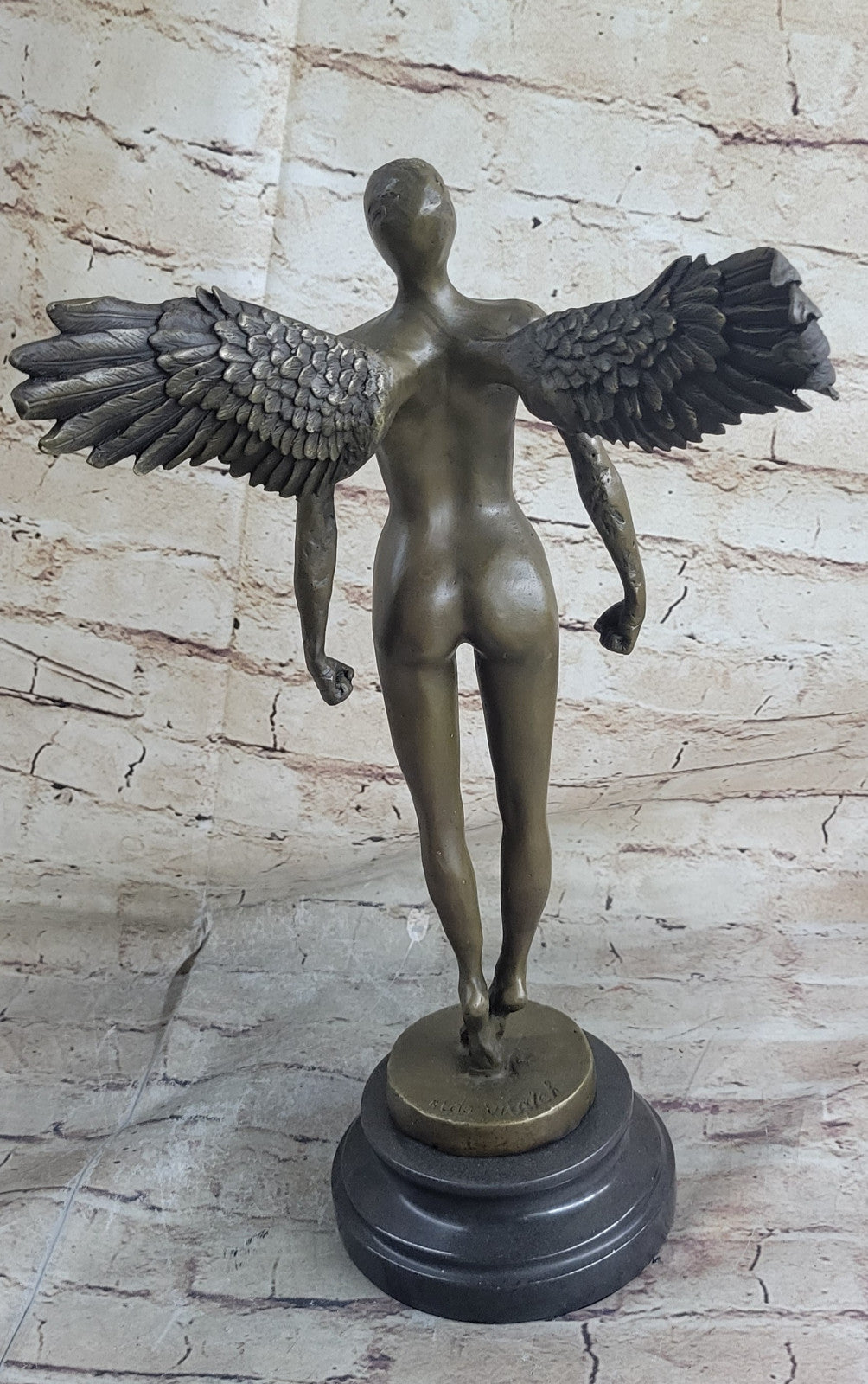 Aldo Vitaleh Surrealistic Angel Abstract Modern Art Bronze Sculpture Statue Art