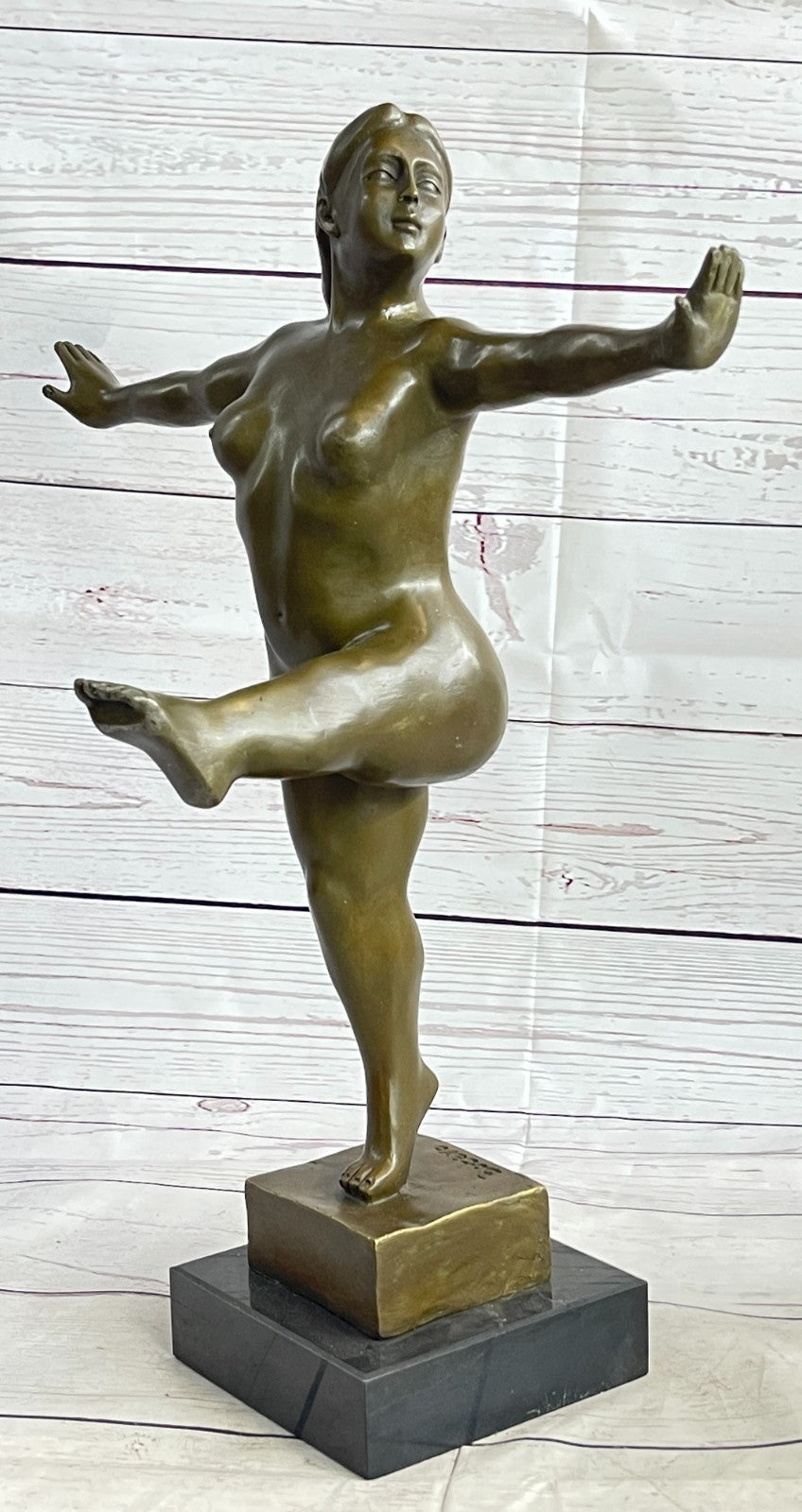 Handcrafted Nude Female Abstract Modern Art Bronze Sculpture Marble Figurine
