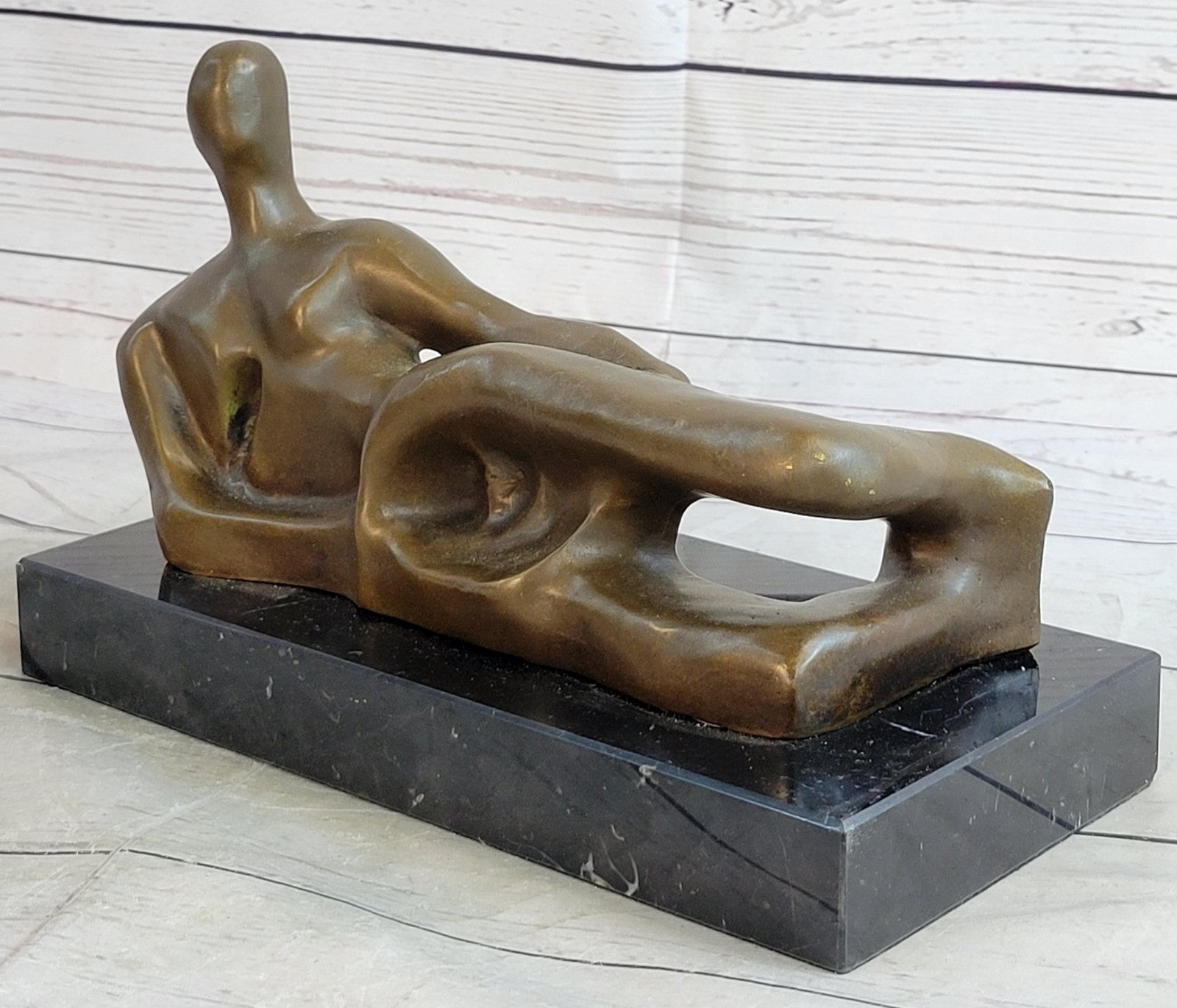 Abstract Modern Art Reclining Female Hot Cast Bronze Sculpture Figurine Figure