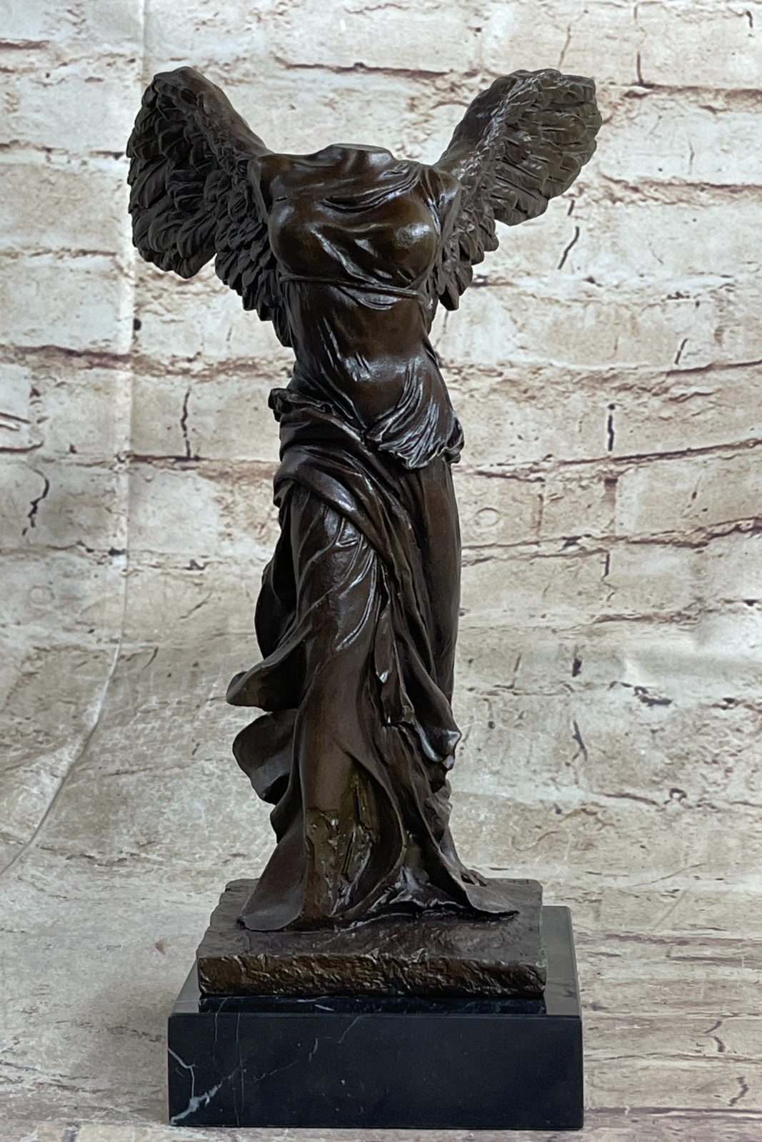 Buy Nike Paris Louvre Winged Victory Athena 25" Bronze Marble Statue – Exquisite Greek Mythology Art Sculpture