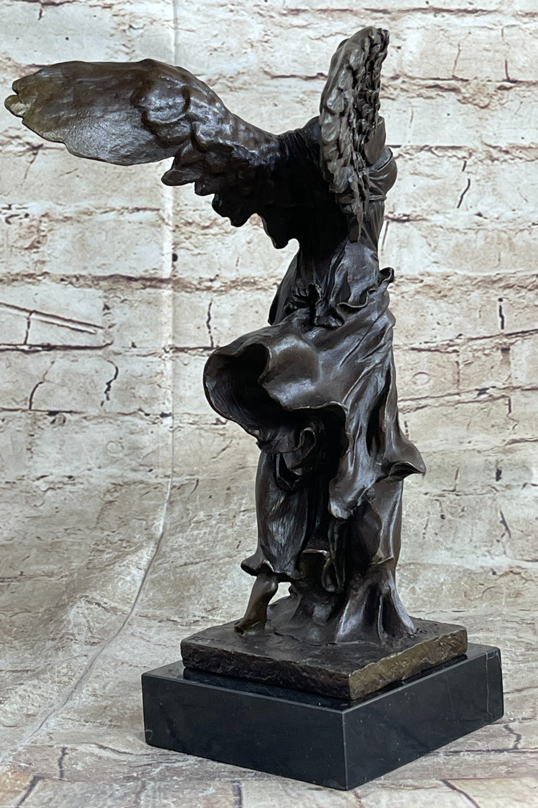 Buy Nike Paris Louvre Winged Victory Athena 25" Bronze Marble Statue – Exquisite Greek Mythology Art Sculpture