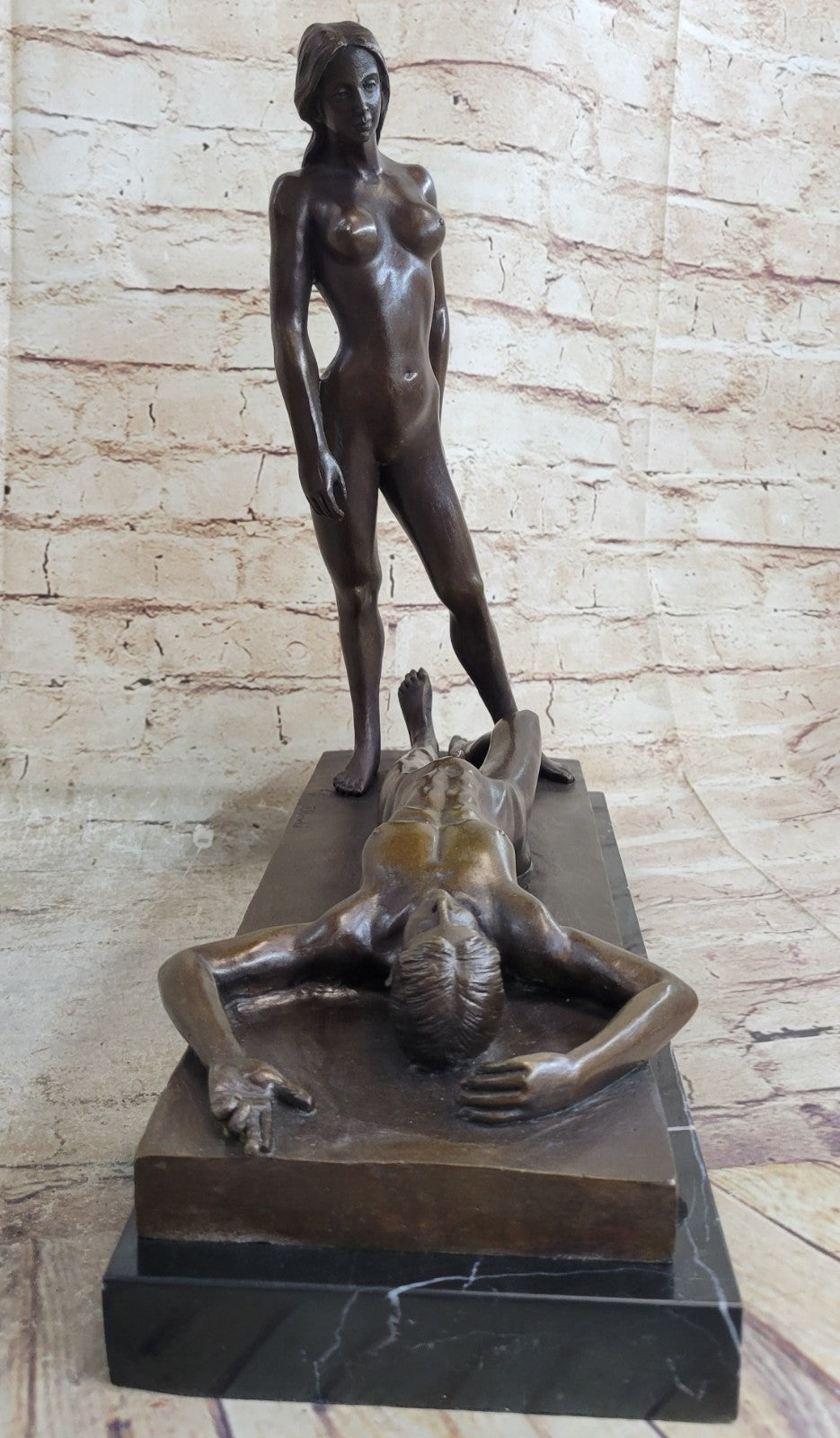 Handcrafted bronze sculpture SALE Ca Hot Cast Hot Deco Art Female And Male Nude