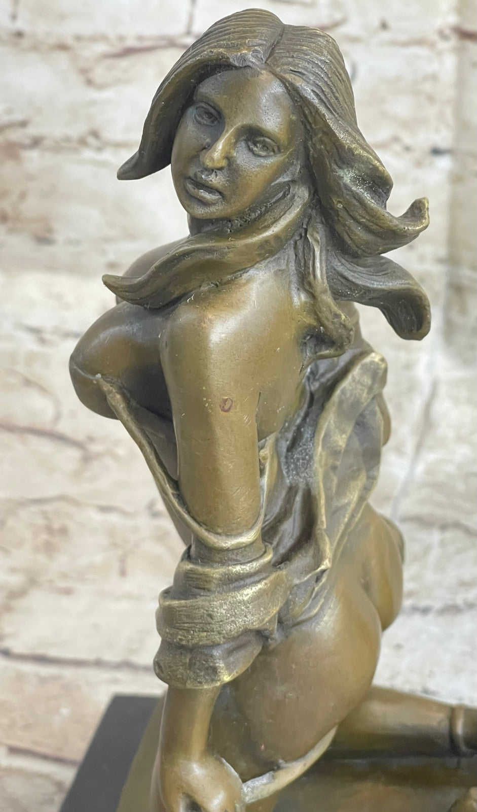Bronze Sculpture Erotic Art Titled Girl with Whip By German Artist Preiss Statue