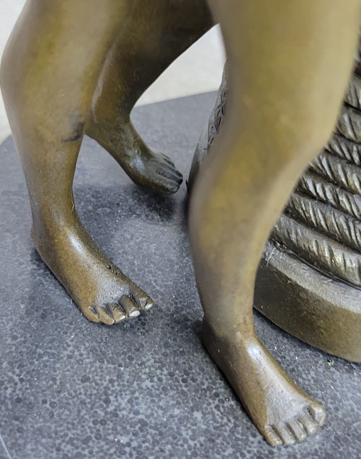 Signed Original Erotic Bronze Pen Holder – Provocative Nude Couple Sculpture for Art Lovers