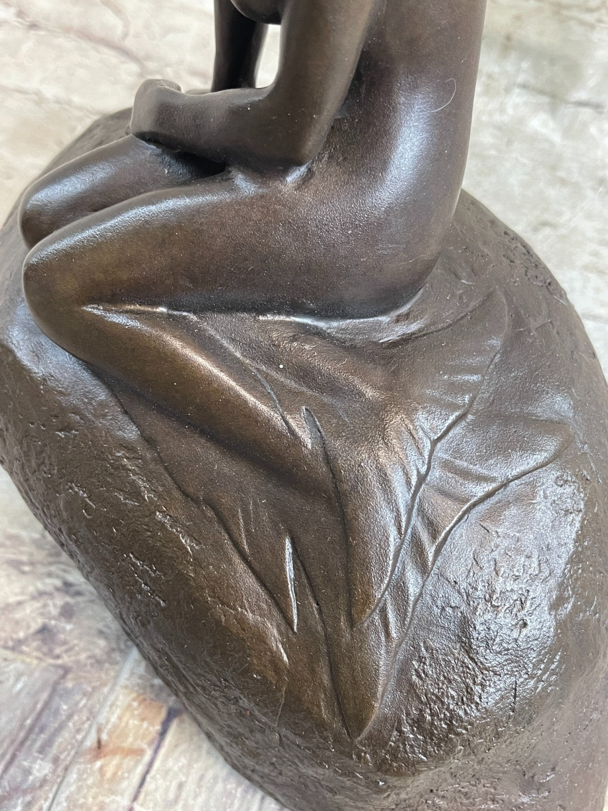 Nude Bronze Mermaid Dolphin Nautical Water Fountain Sculpture Pool Ocean Art