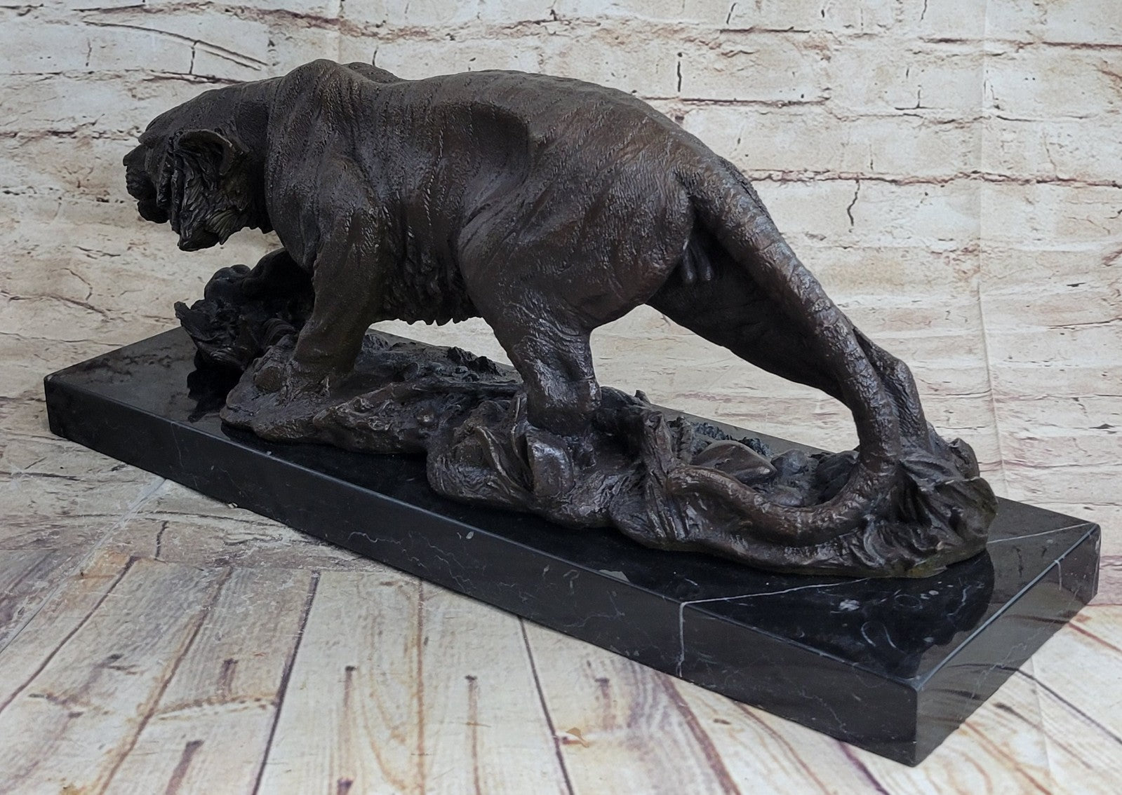 Lost wax Method Large Tiger Bronze Sculpture Museum Quality Figure Artwork