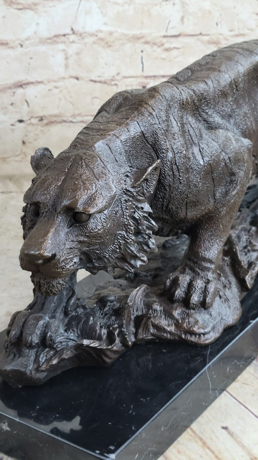 Lost wax Method Large Tiger Bronze Sculpture Museum Quality Figure Artwork