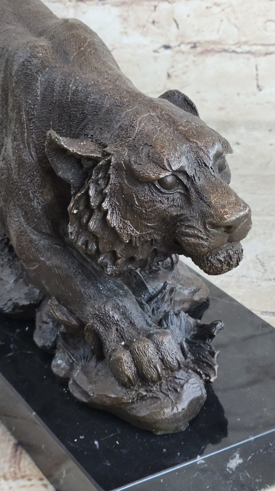 Lost wax Method Large Tiger Bronze Sculpture Museum Quality Figure Artwork